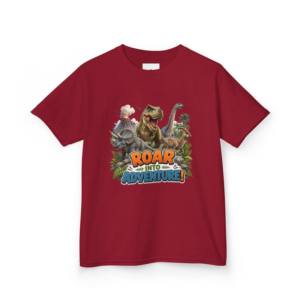 Kids Dinosaur Tee - "Roar Into Adventure" Graphic Shirt for Boys & Girls