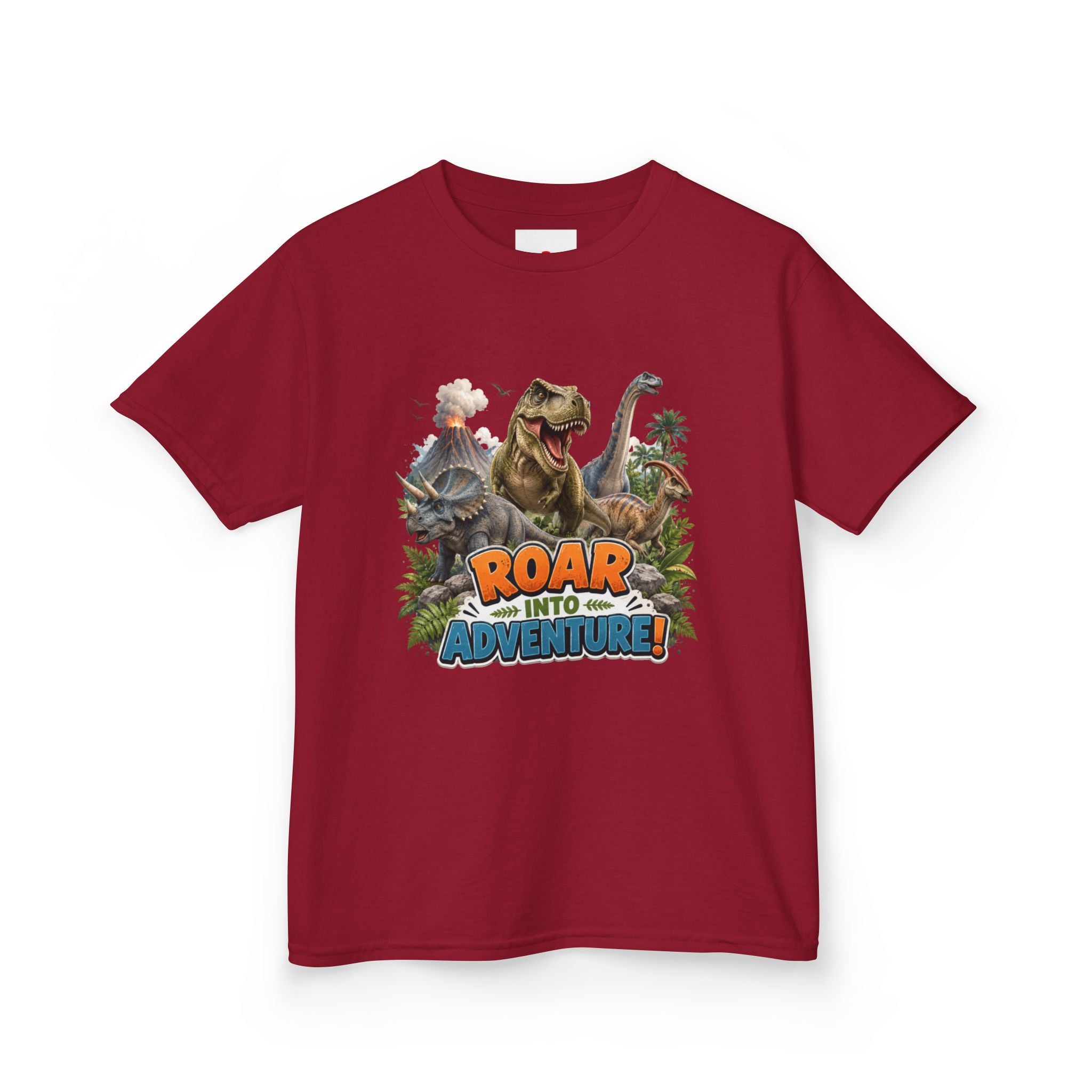 Kids Dinosaur Tee - "Roar Into Adventure" Graphic Shirt for Boys & Girls