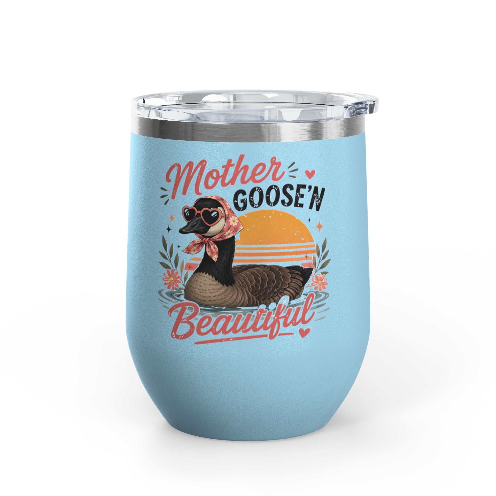 "Mother Goose'n Beautiful" Floral Canada Goose Tumbler, 12oz