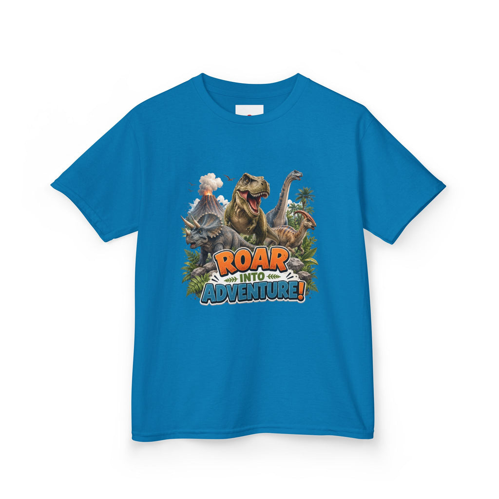 Kids Dinosaur Tee - "Roar Into Adventure" Graphic Shirt for Boys & Girls