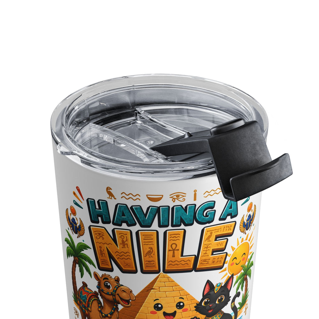 Having a Nile of a Time Tumbler 10oz | Egyptian Pyramid Cat Camel Design