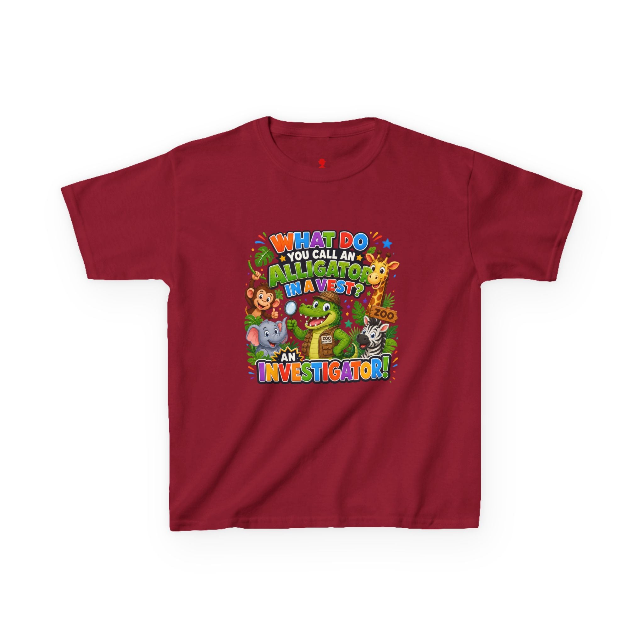 What Do You Call An Alligator? Investigator Kids T-Shirt | Cute Jungle Animals Puzzle