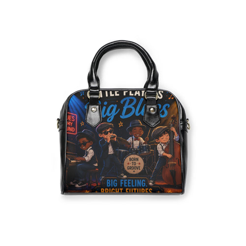 Big Blues Jazz Band Shoulder Handbag – 'Born to Groove' Vintage Music Tote