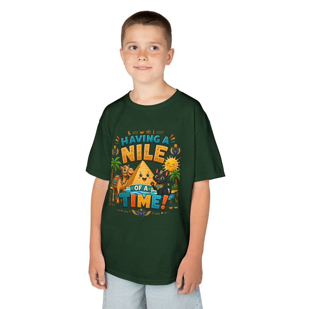 Having a Nile of a Time Kids Tee | Camel Pyramid Desert Cartoon