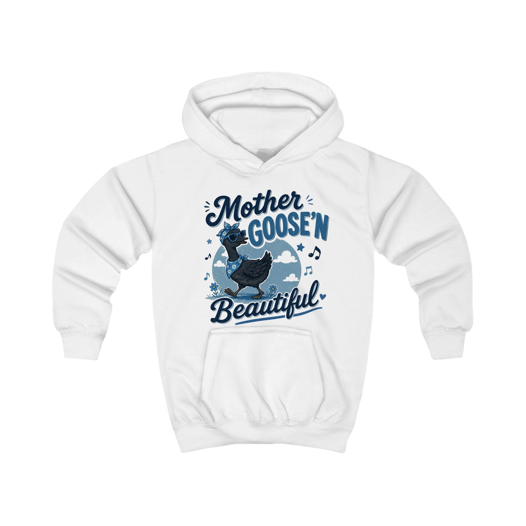 Kids Hoodie - "Mother Goose'n Beautiful" Cute Nursery Rhyme Goose Graphic