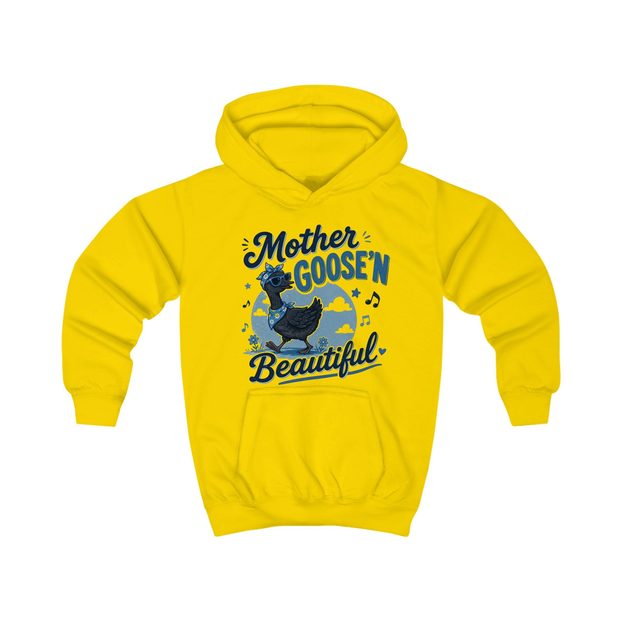 Kids Hoodie - "Mother Goose'n Beautiful" Cute Nursery Rhyme Goose Graphic