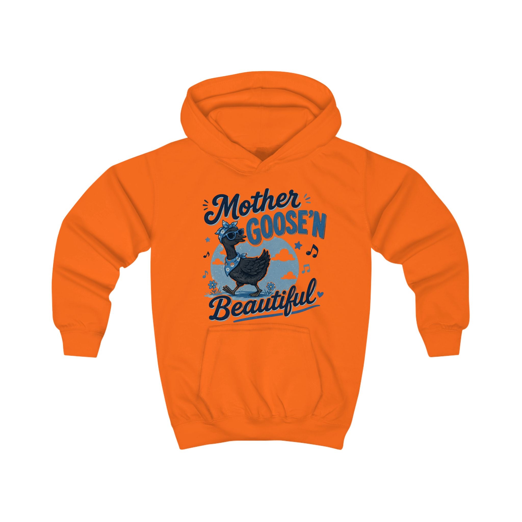 Kids Hoodie - "Mother Goose'n Beautiful" Cute Nursery Rhyme Goose Graphic