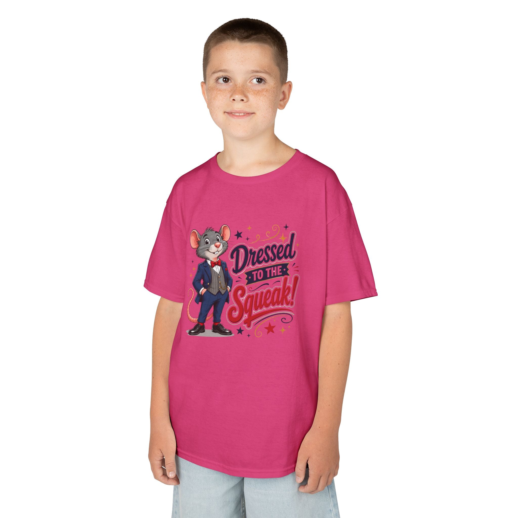 Kids Tee — "Dressed to the Squeak" Cartoon Mouse Graphic