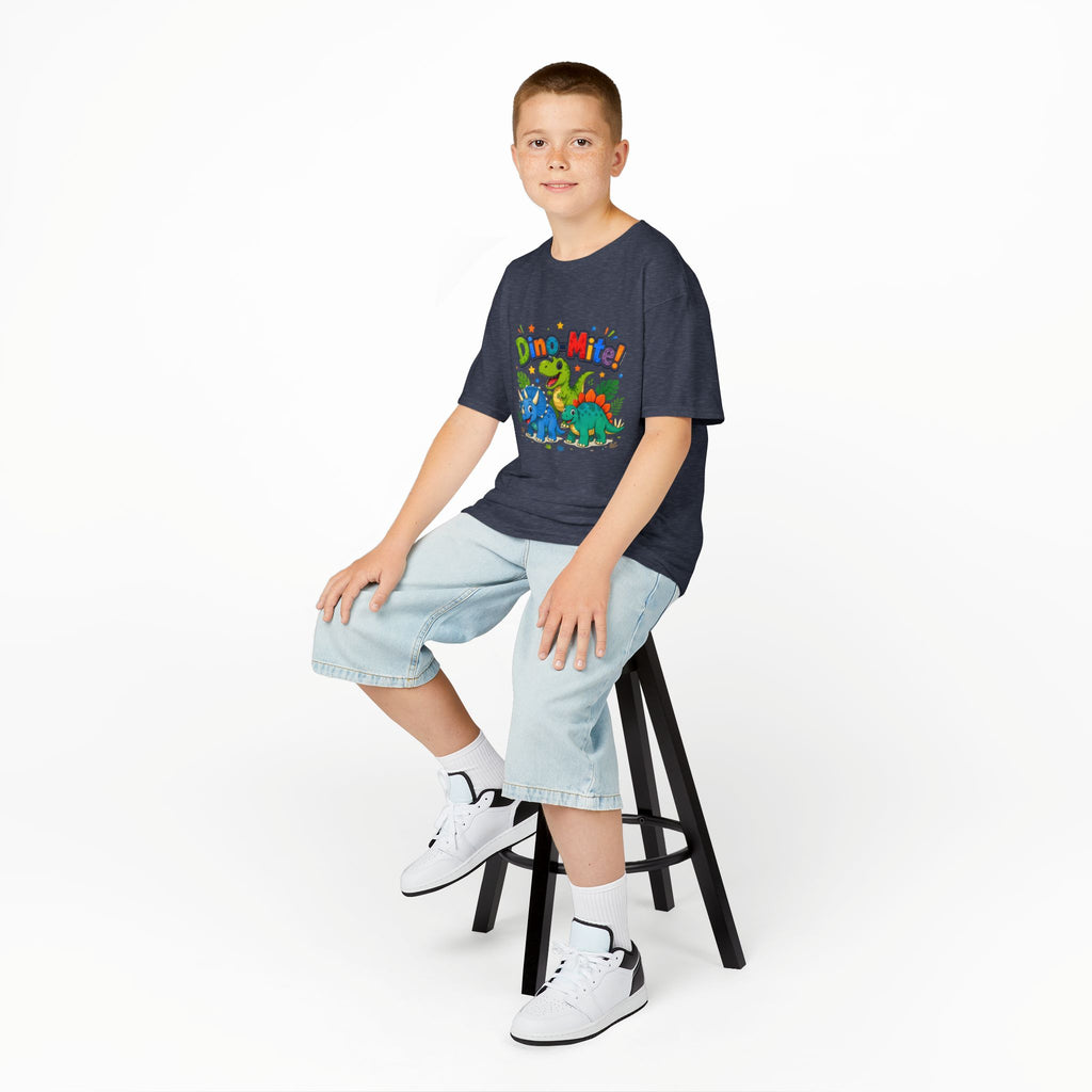 Kids T-Shirt - "Dino-Mite!" Colorful Dino Crew Tee for Toddlers & Kids