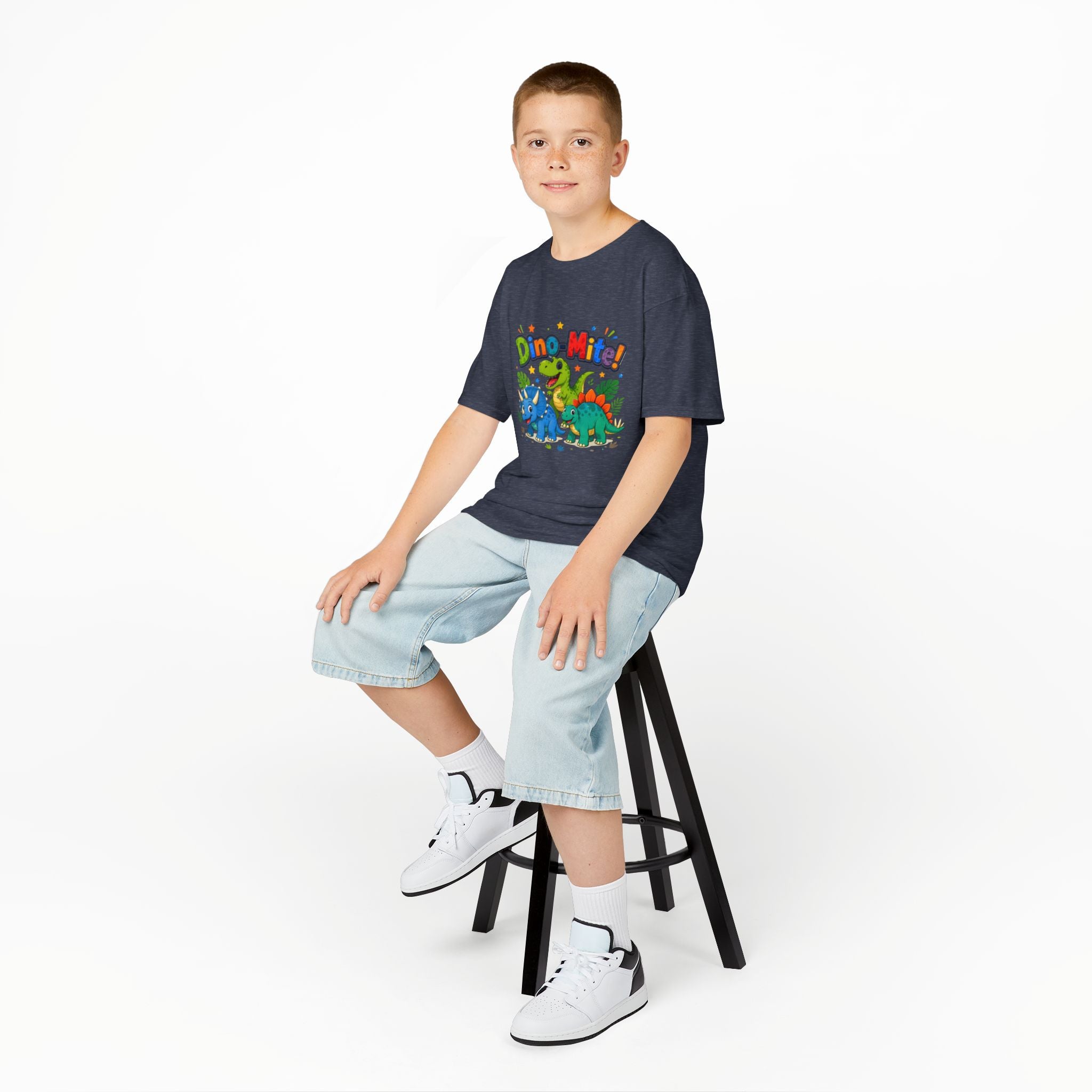 Kids T-Shirt - "Dino-Mite!" Colorful Dino Crew Tee for Toddlers & Kids
