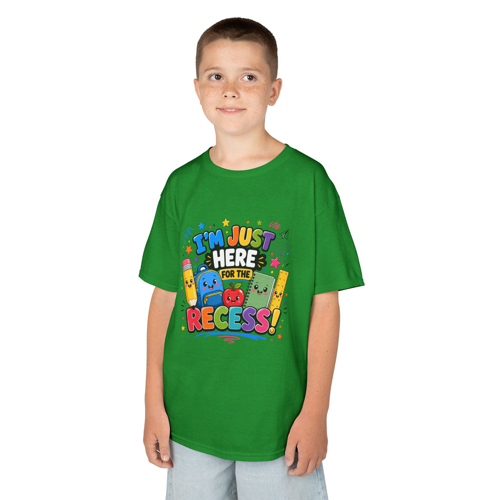 I'm Just Here for Recess Kids T-Shirt | Playful School Graphic Tee