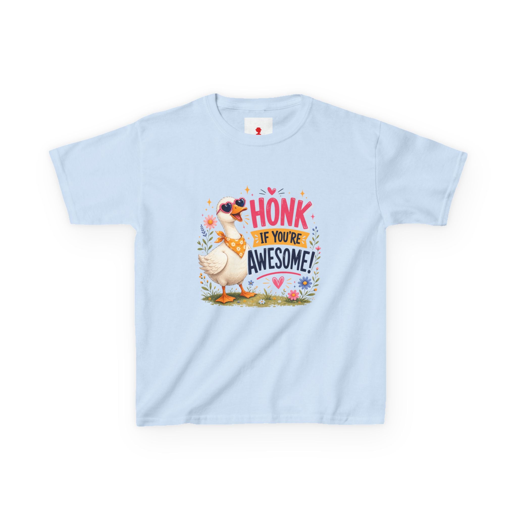 Kids Tee — "Honk If You're Awesome!" Cute Goose Graphic Shirt