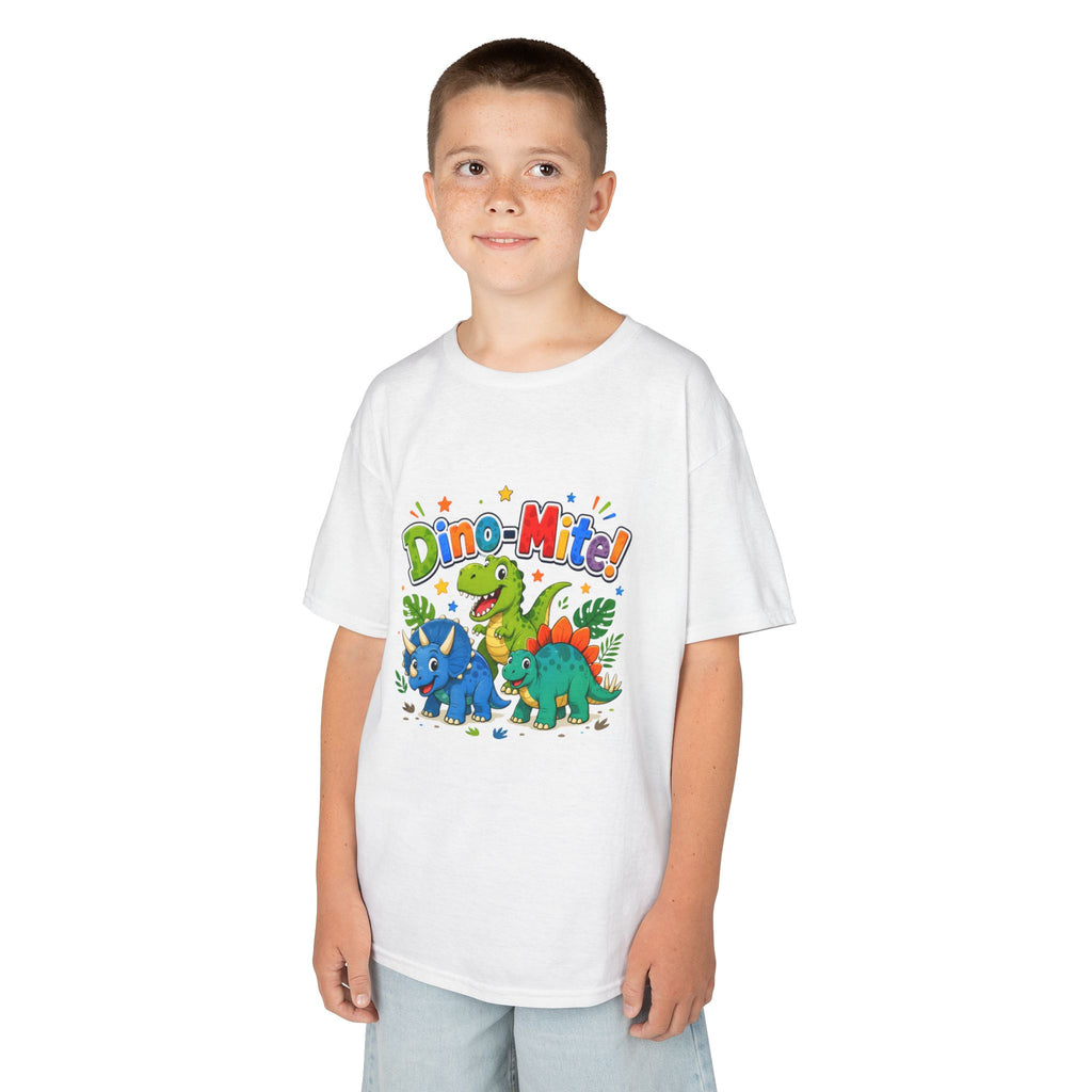 Kids T-Shirt - "Dino-Mite!" Colorful Dino Crew Tee for Toddlers & Kids