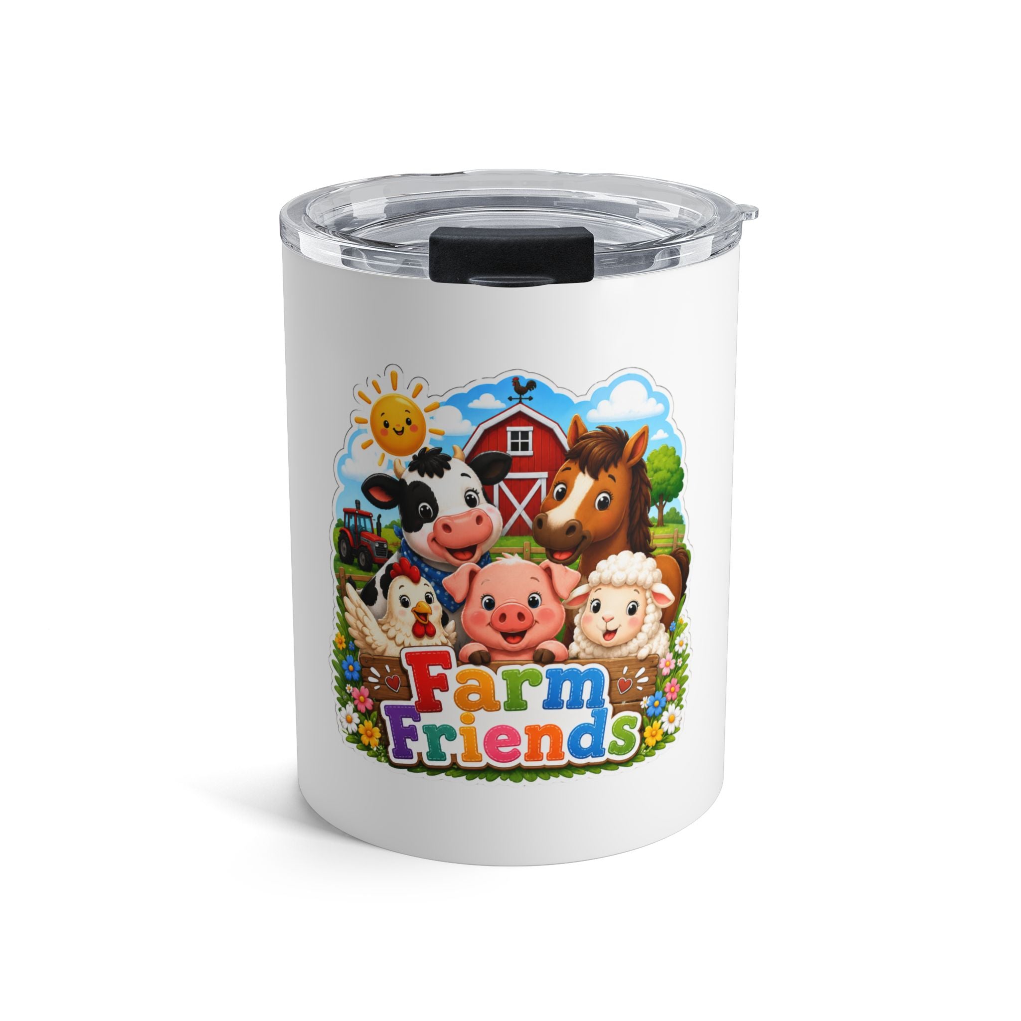 Farm Friends 10oz Tumbler — Cute Kids Animal Barnyard Drink Cup