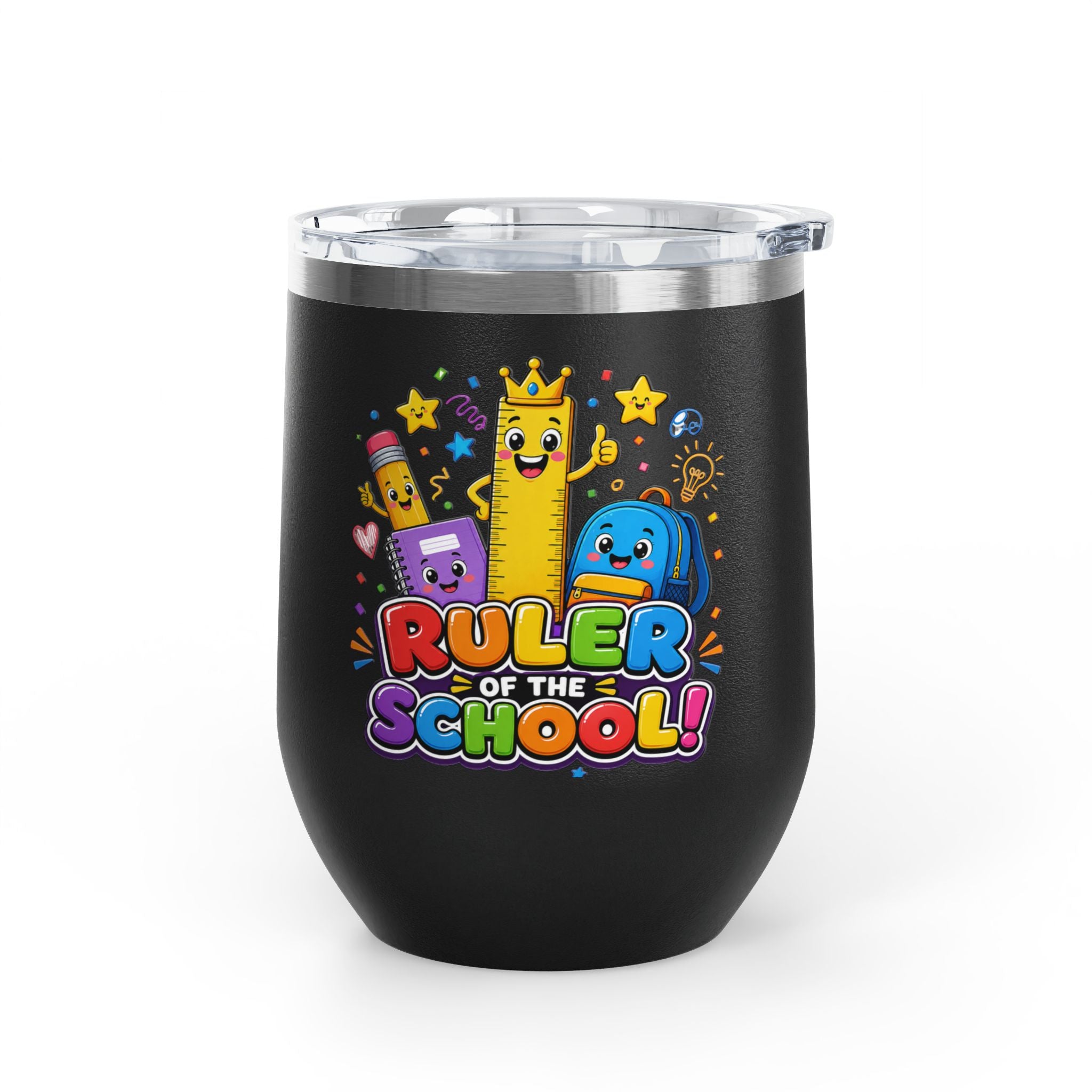 "Ruler of the School" Cute Teacher Gift, 12oz Insulated Cup