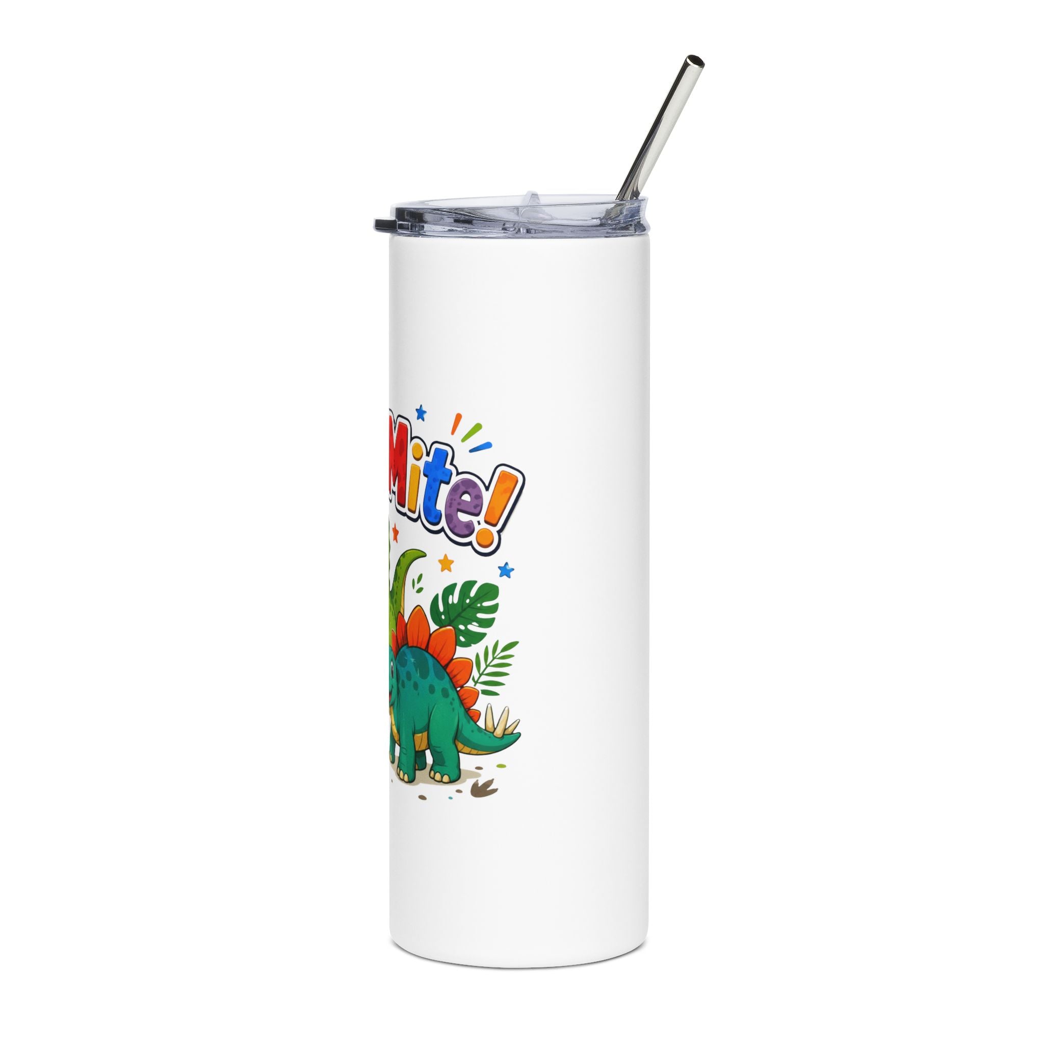 Dino-Mite 20oz Stainless Steel Tumbler — Cute Dinosaur Travel Cup for Kids & Dino Lovers