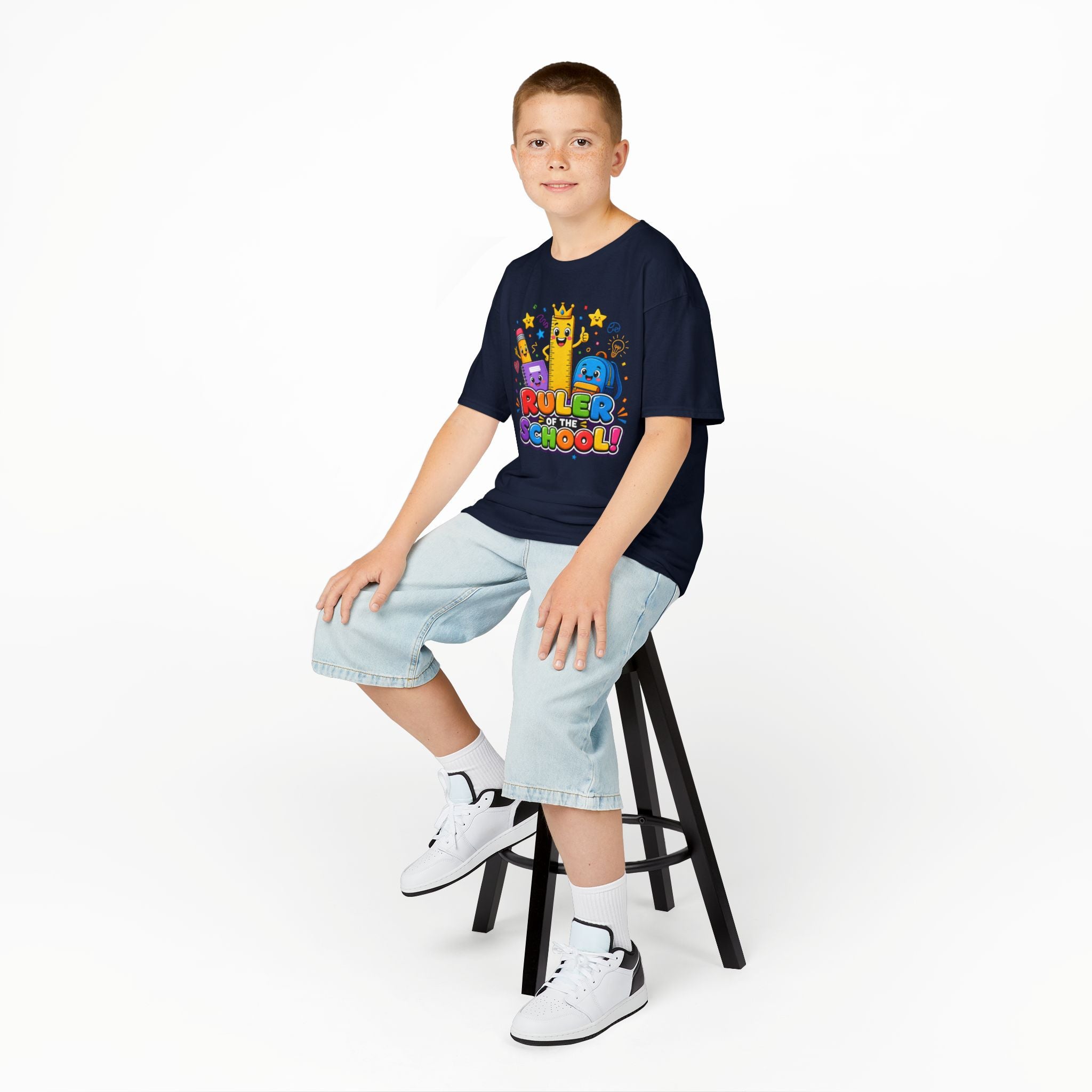 Ruler of the School kids T-Shirt | Cute School Supplies Graphic