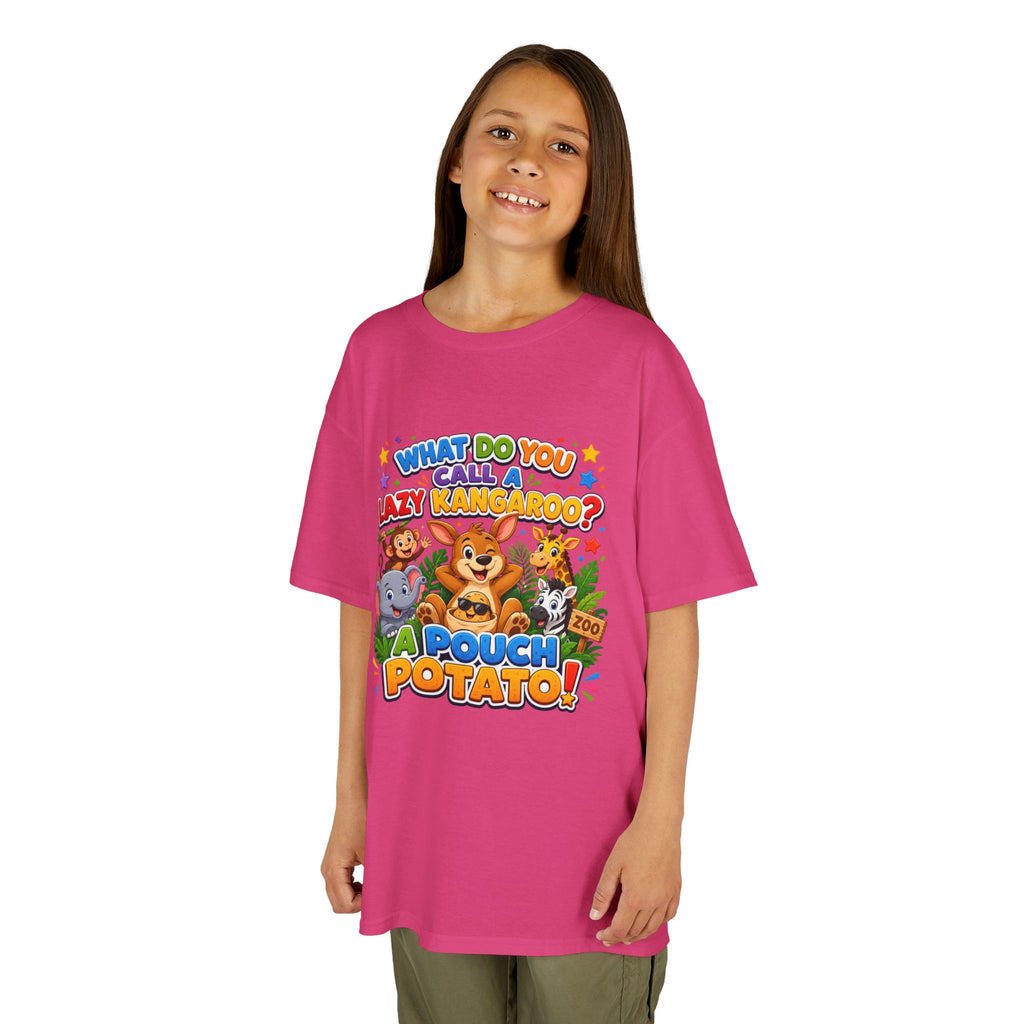 Lazy Kangaroo Pouch Potato Kids T-Shirt | Cute Animal Nursery Tee
