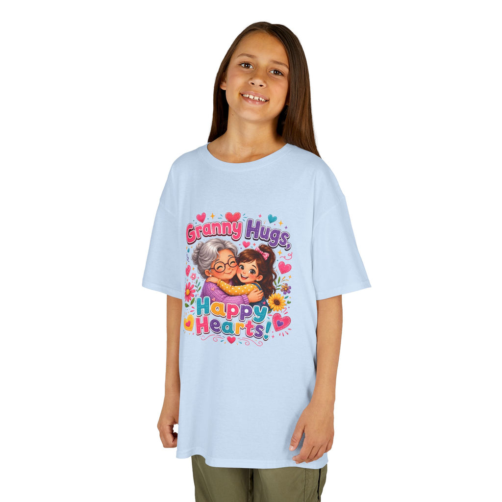 Granny Hugs Happy Hearts Tee | Grandma Grandchild Cute Illustration