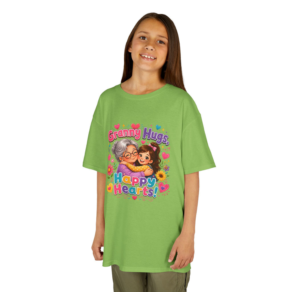 Granny Hugs Happy Hearts Tee | Grandma Grandchild Cute Illustration
