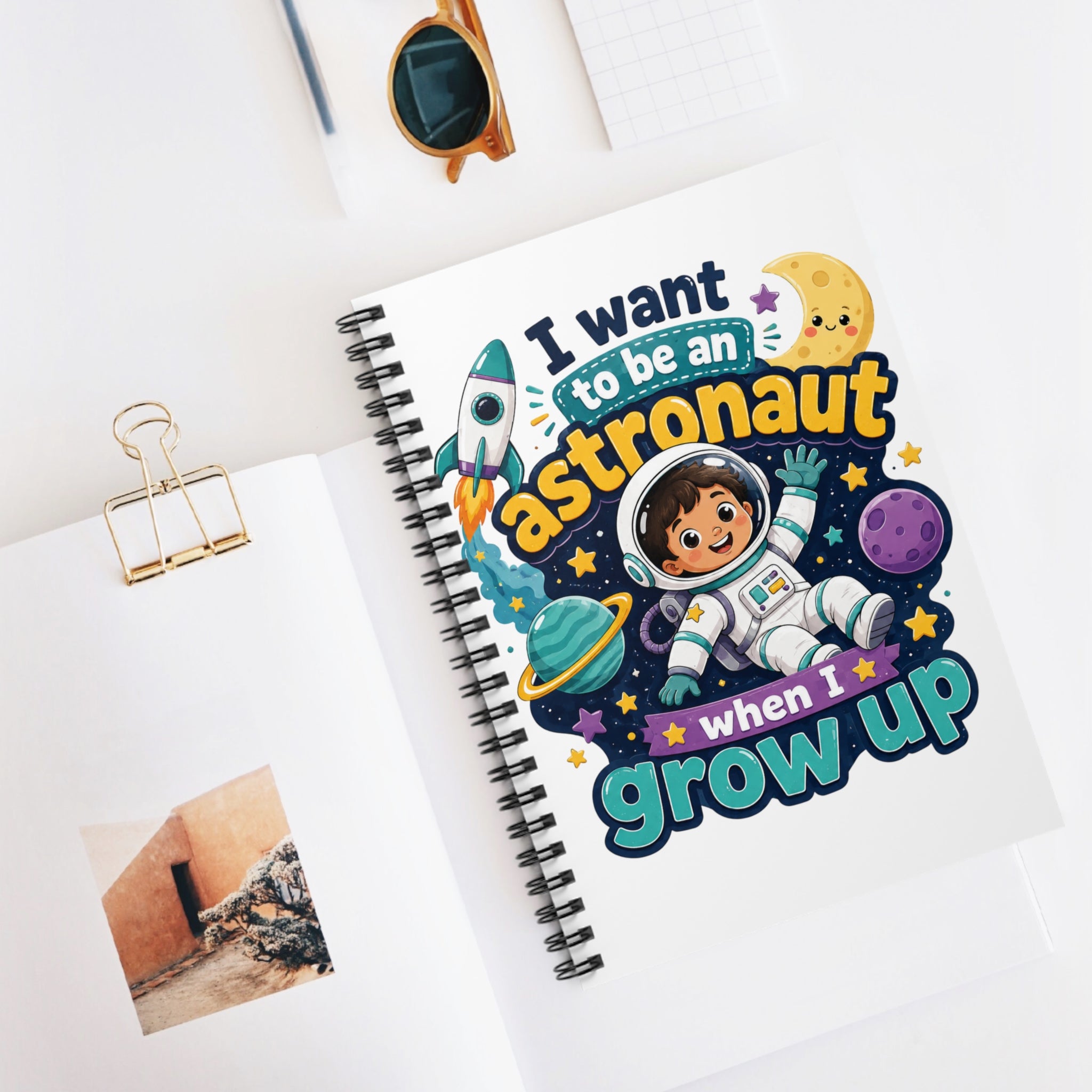 Kids' Astronaut Notebook — "I Want to Be an Astronaut When I Grow Up" Spiral Journal