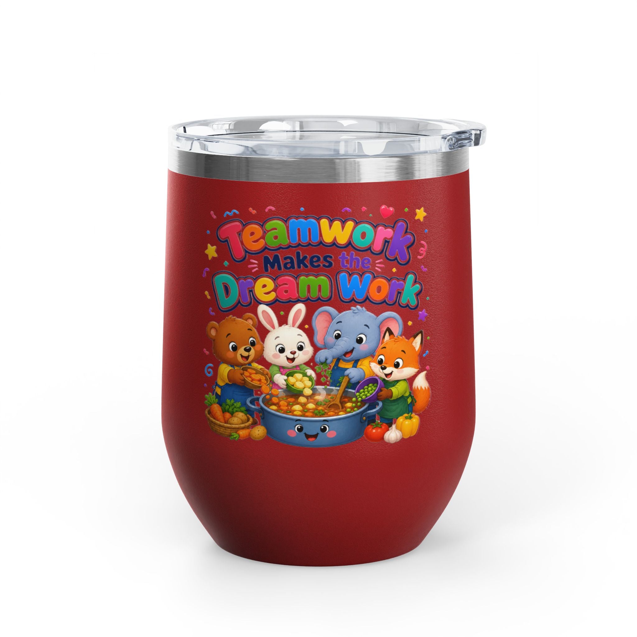 Teamwork Makes the Dream Work Tumbler — 12oz Kids' Cartoon Animal Travel Cup