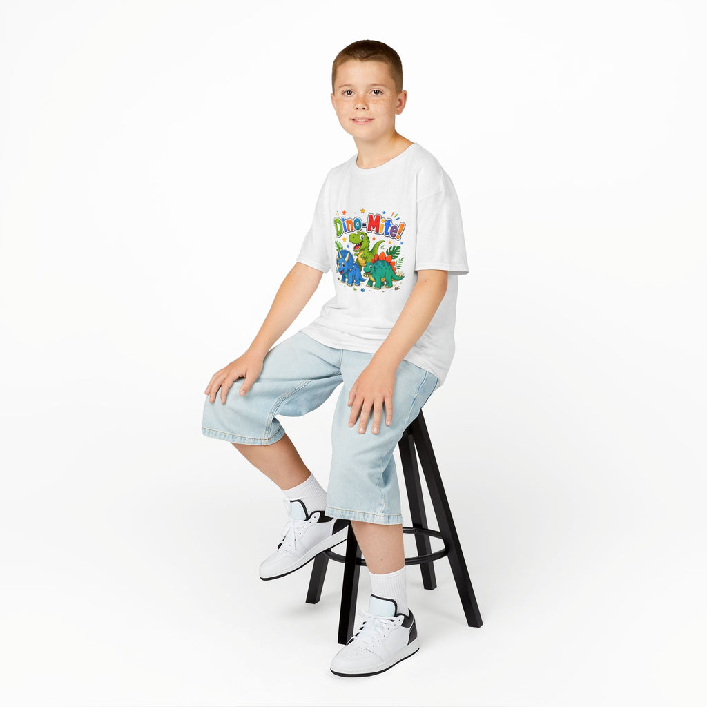 Kids T-Shirt - "Dino-Mite!" Colorful Dino Crew Tee for Toddlers & Kids