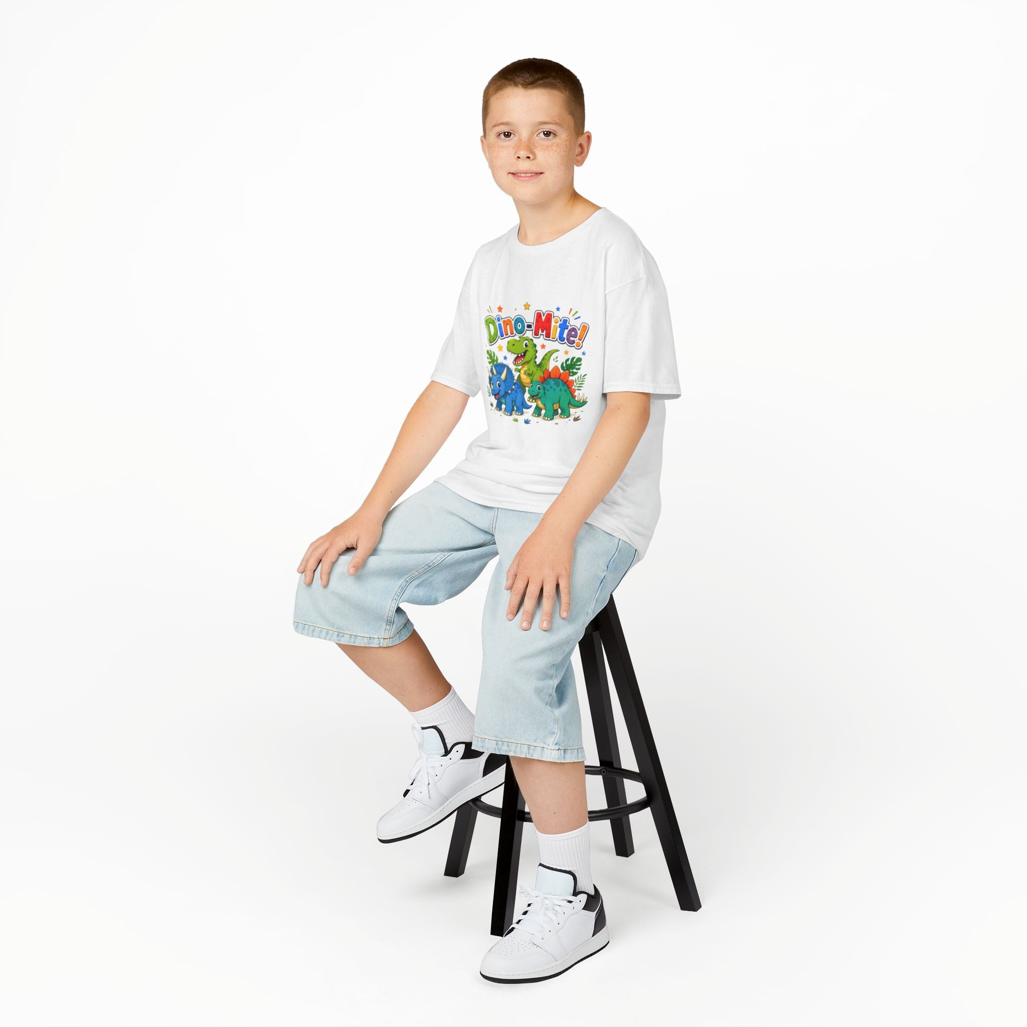 Kids T-Shirt - "Dino-Mite!" Colorful Dino Crew Tee for Toddlers & Kids