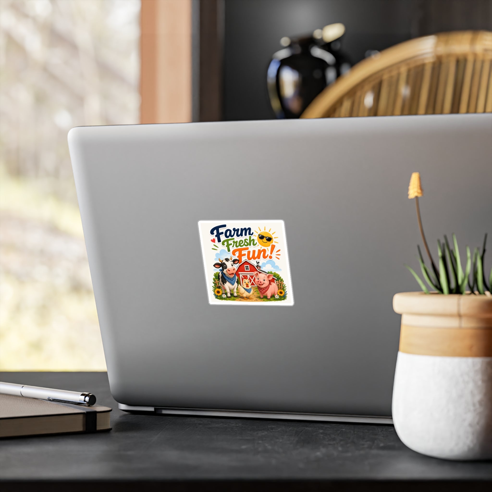 Farm Fresh Fun! Vinyl Sticker — Cute Barnyard Animal Decal
