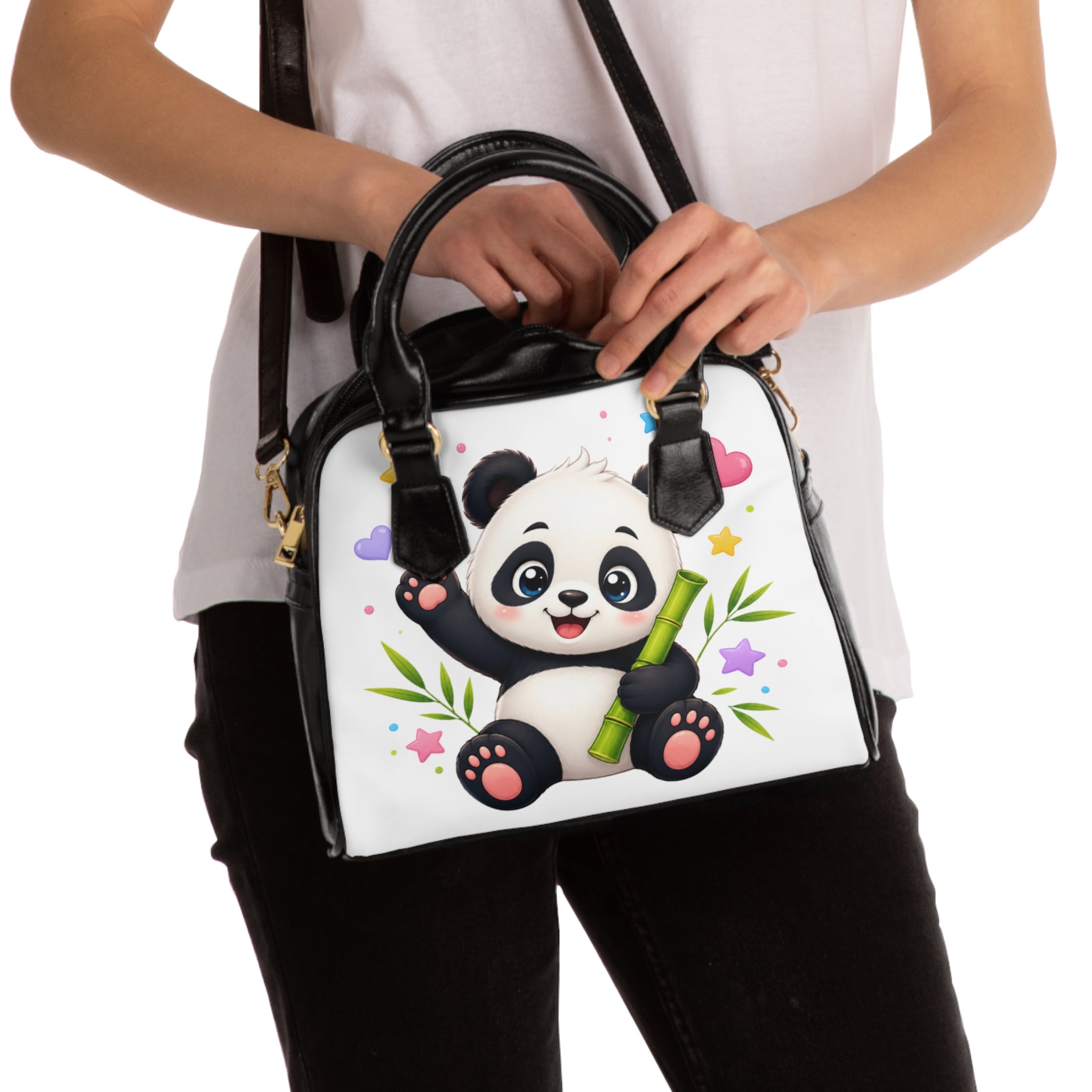 Cute Panda Shoulder Handbag — Adorable Bamboo Baby Panda Print Purse