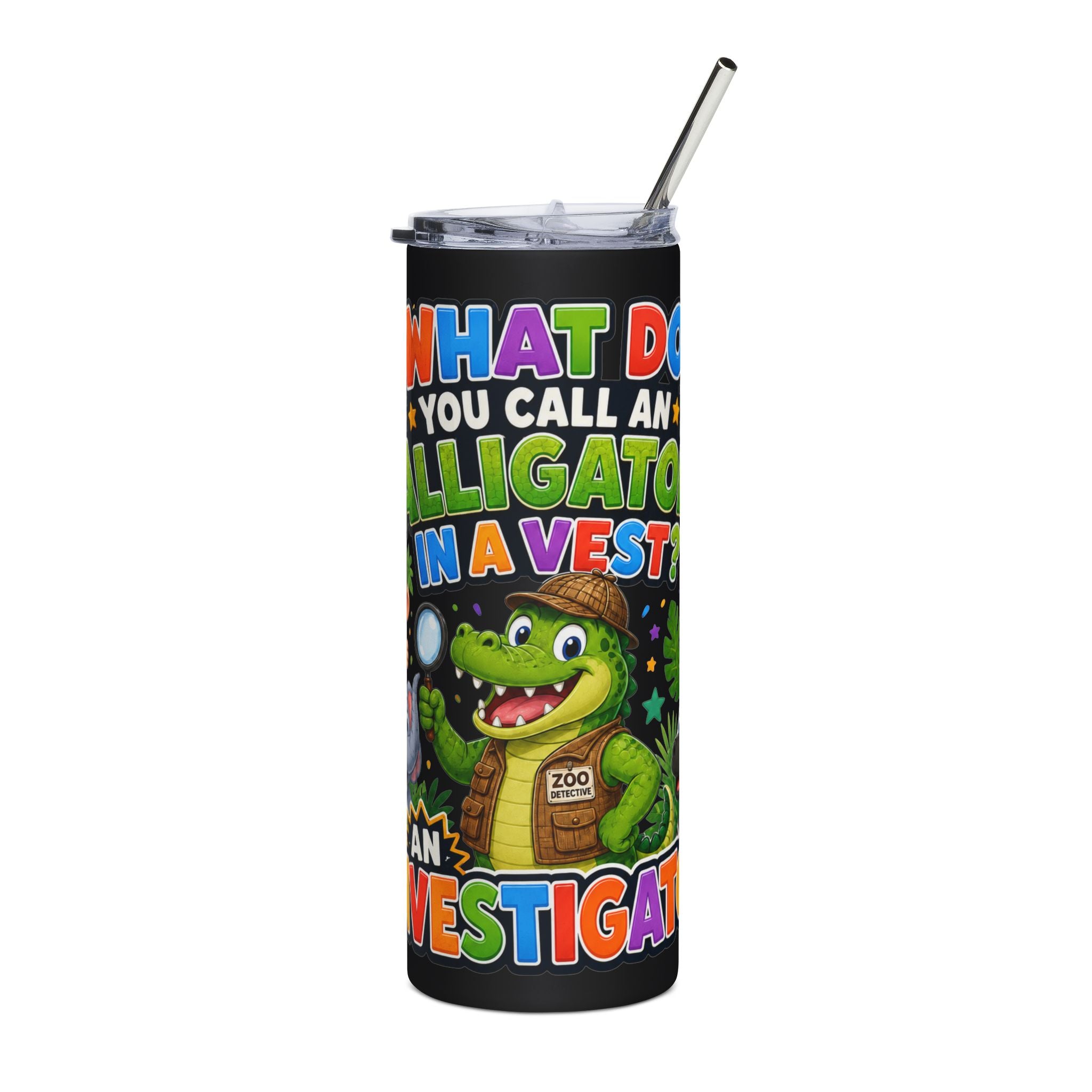 Alligator Investigator Tumbler | 20oz Stainless Steel Safari Animal Design