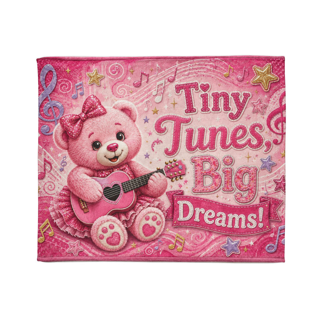 Tiny Tunes, Big Dreams! Pink Teddy Bear Blanket
