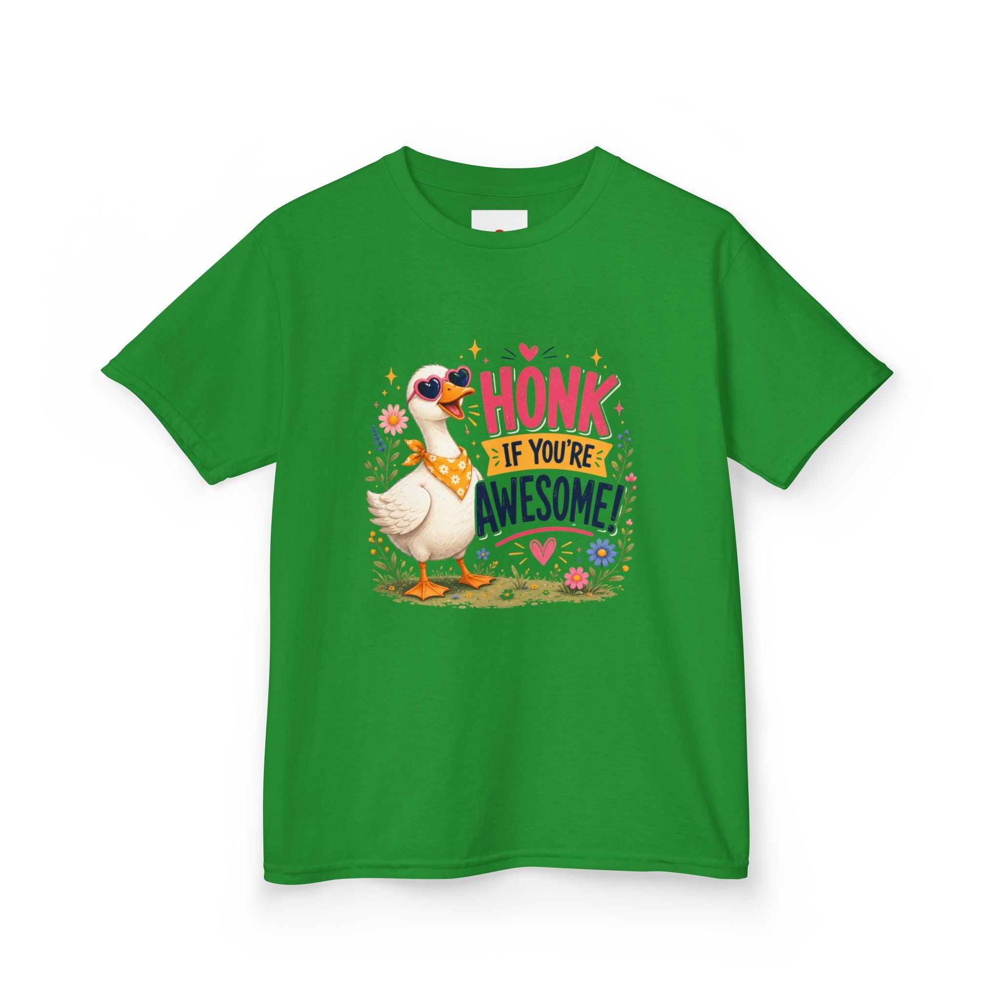 Kids Tee — "Honk If You're Awesome!" Cute Goose Graphic Shirt