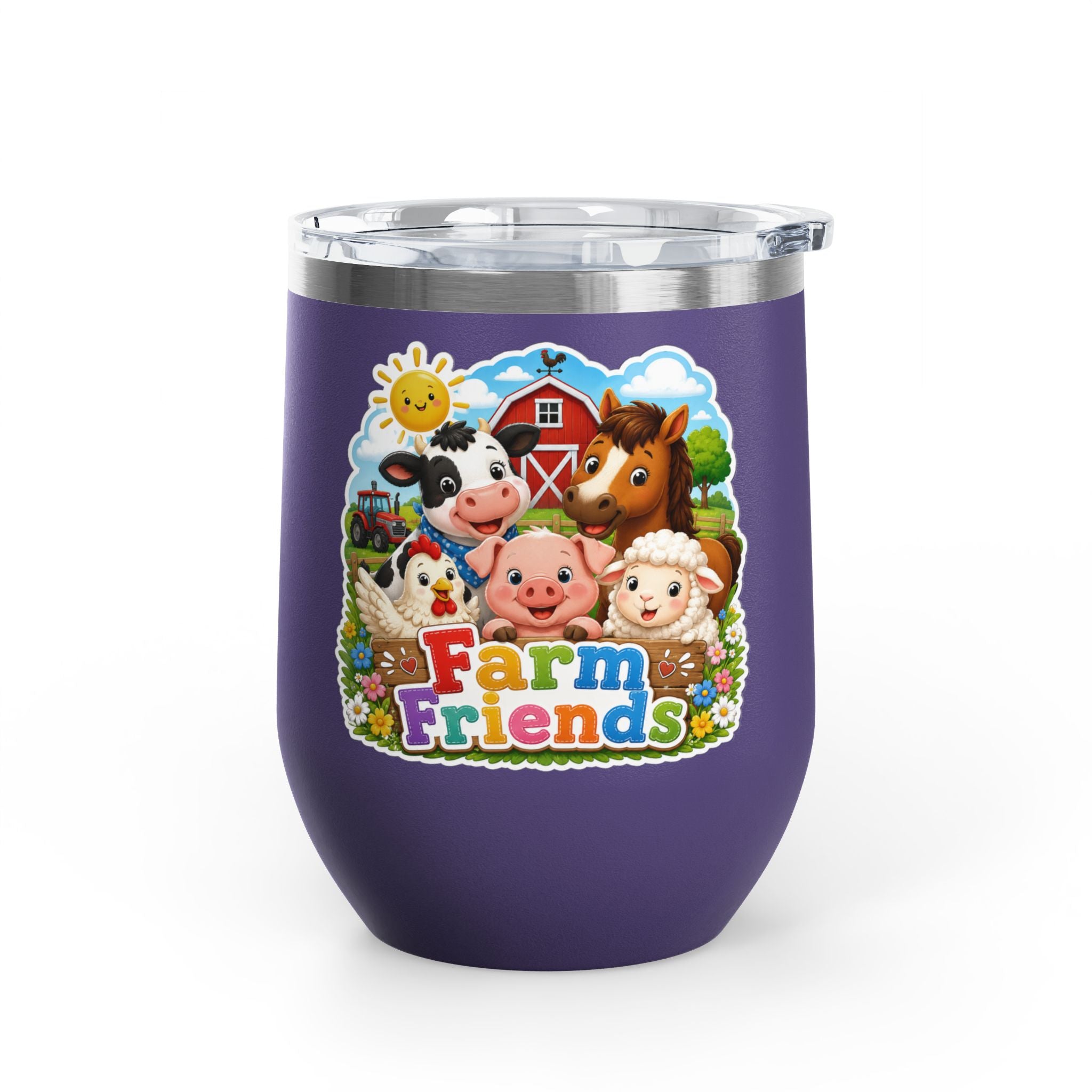 Farm Friends 12oz Tumbler — Cute Barnyard Animal Insulated Cup