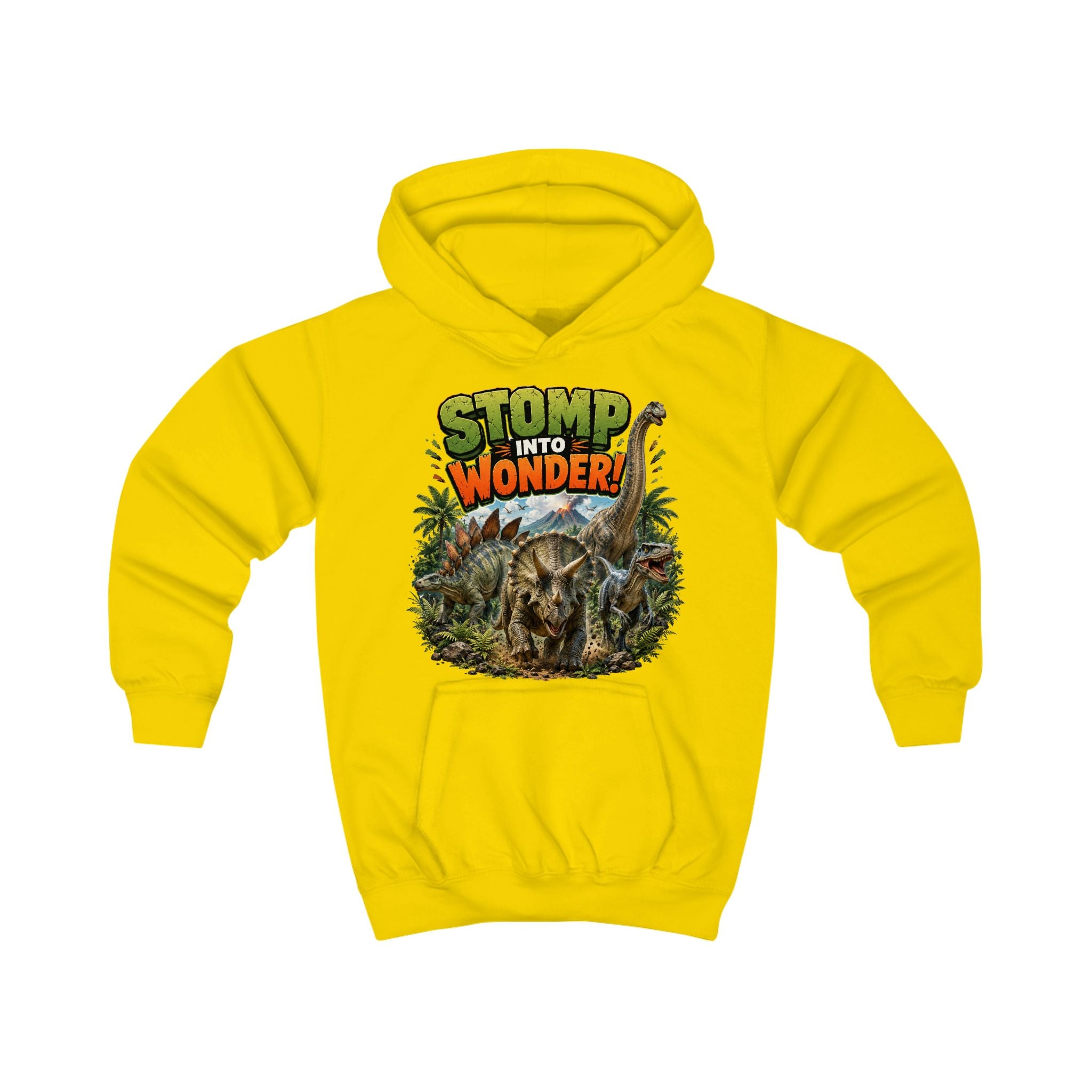 Kids Hoodie — "Stomp Into Wonder" Dinosaur Graphic Pullover