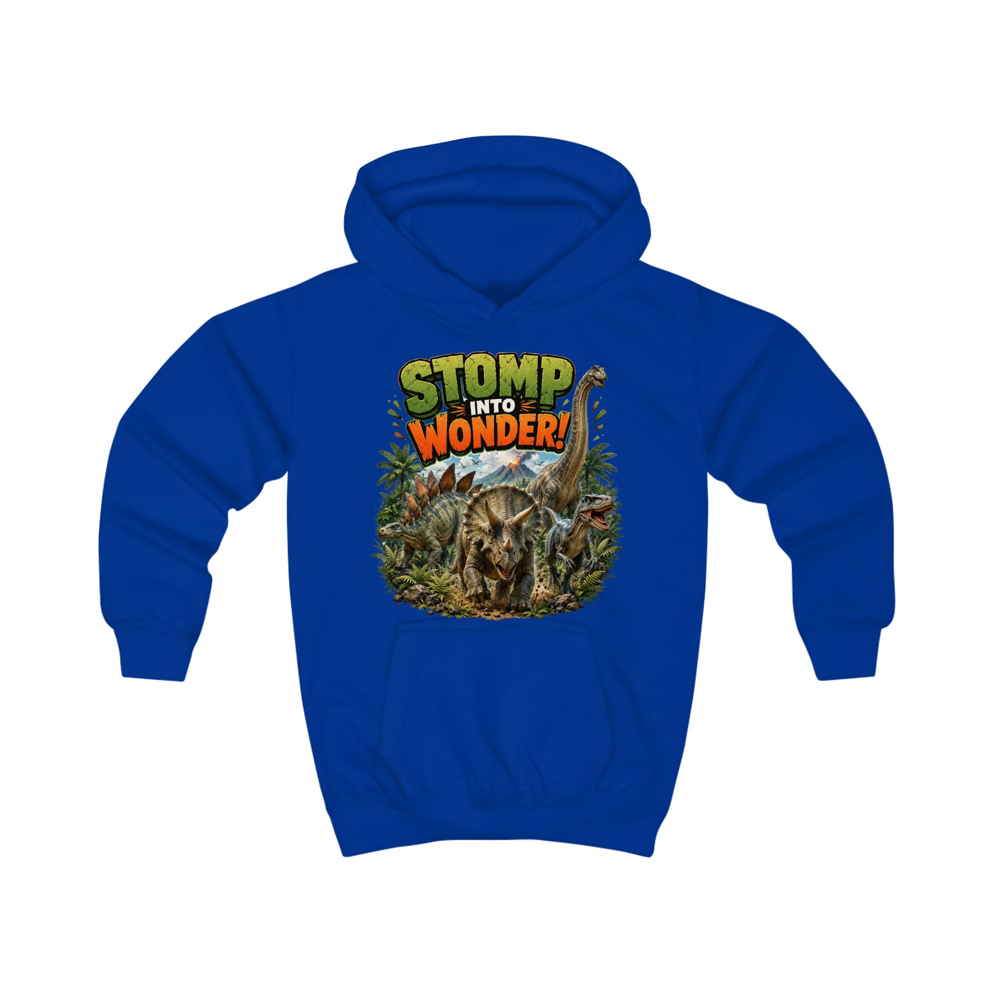 Kids Hoodie — "Stomp Into Wonder" Dinosaur Graphic Pullover