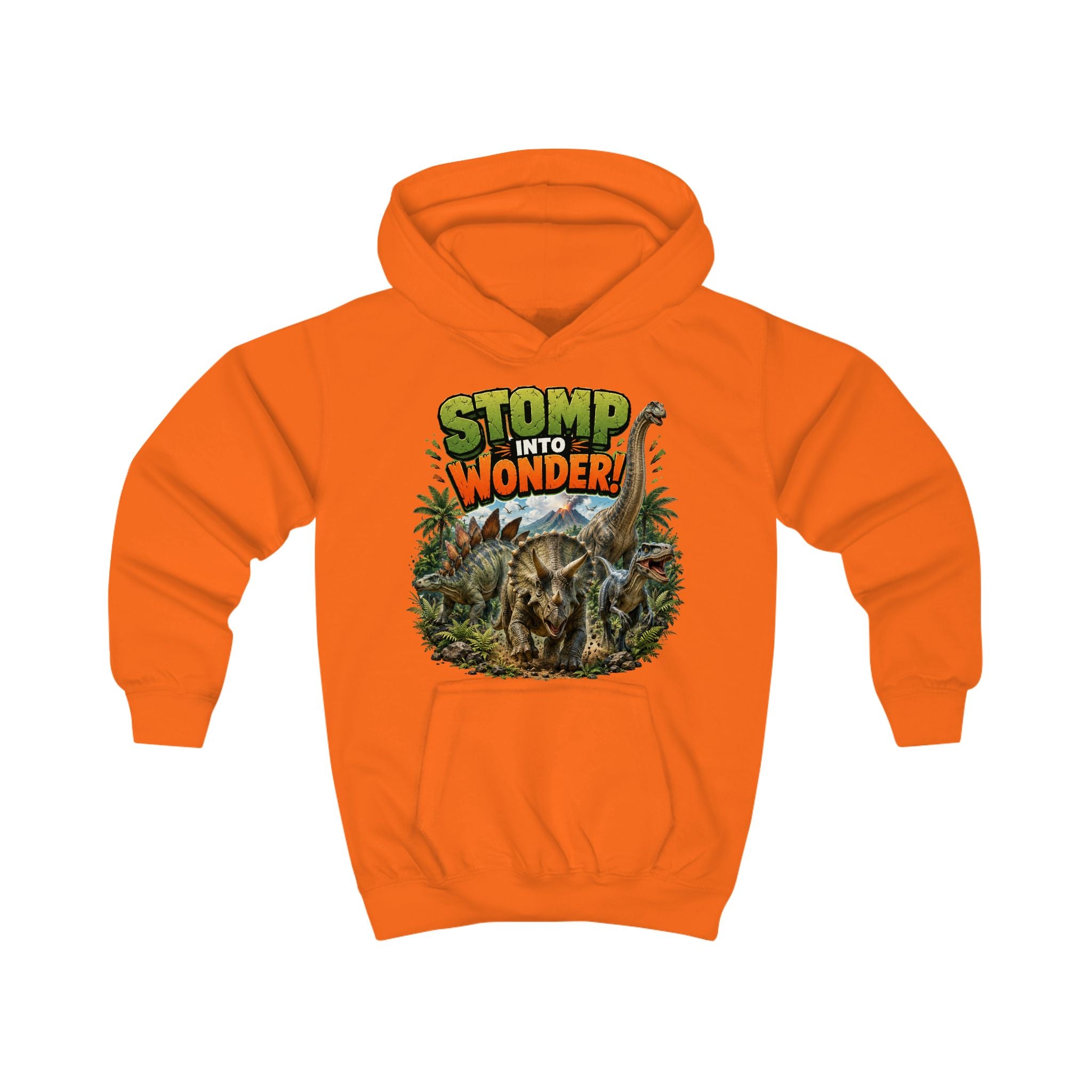 Kids Hoodie — "Stomp Into Wonder" Dinosaur Graphic Pullover