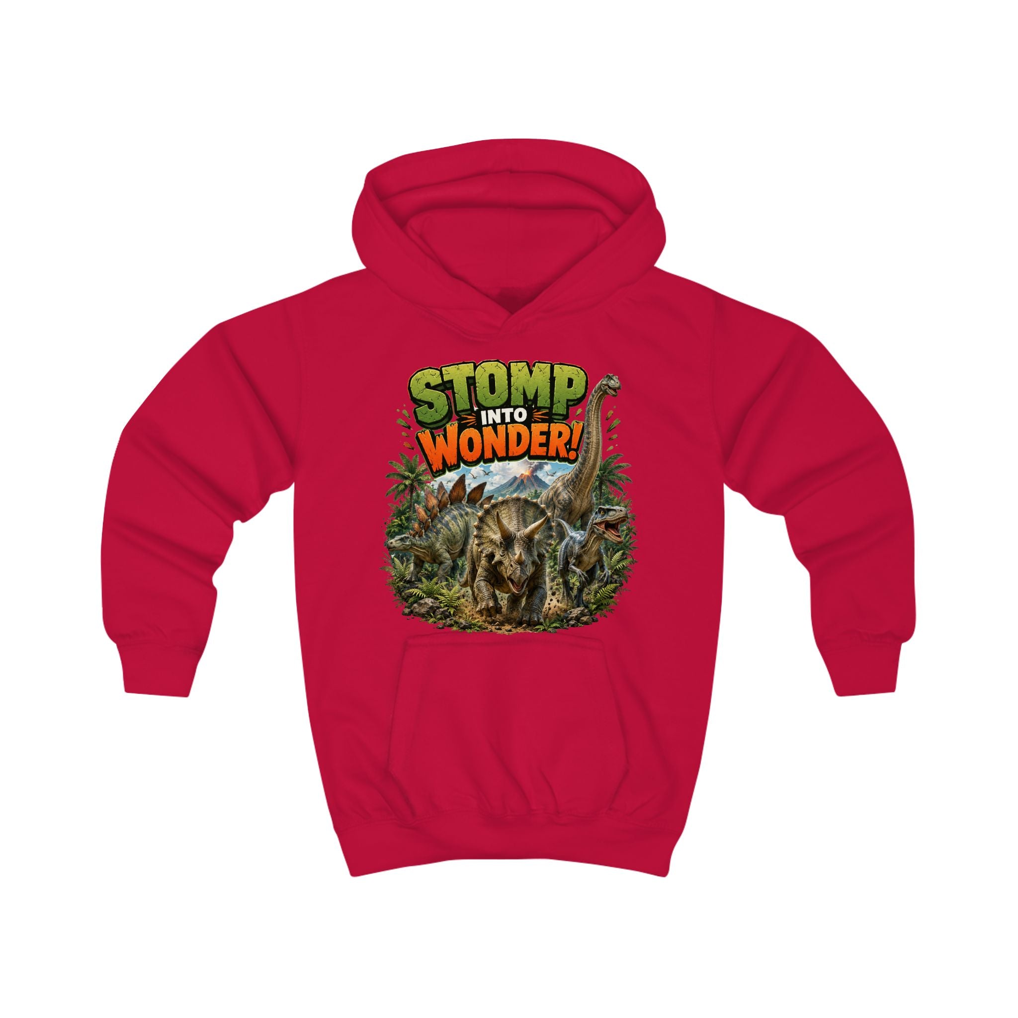 Kids Hoodie — "Stomp Into Wonder" Dinosaur Graphic Pullover