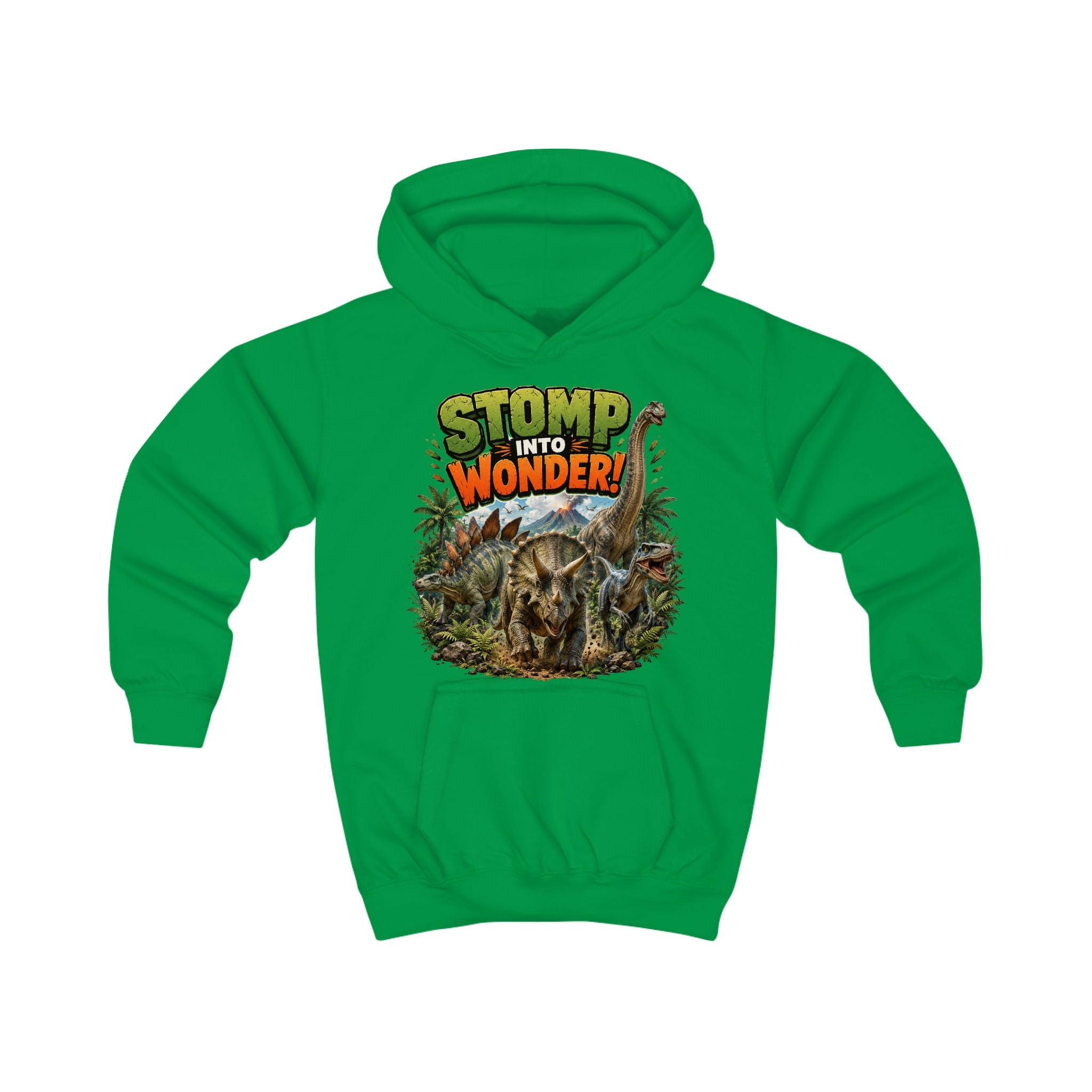 Kids Hoodie — "Stomp Into Wonder" Dinosaur Graphic Pullover