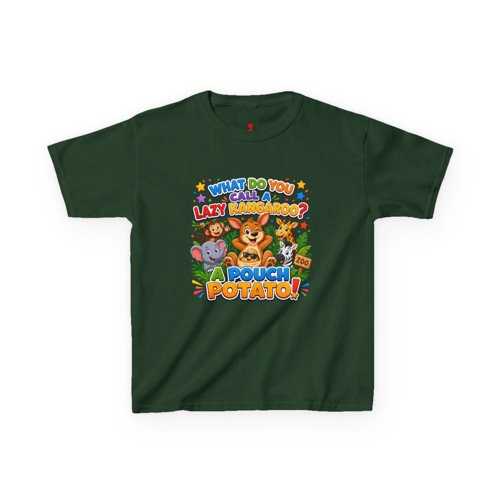 Lazy Kangaroo Pouch Potato Kids T-Shirt | Cute Animal Nursery Tee
