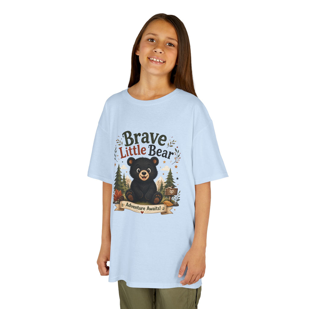 Kids Tee — "Brave Little Bear" Adventure Graphic Shirt