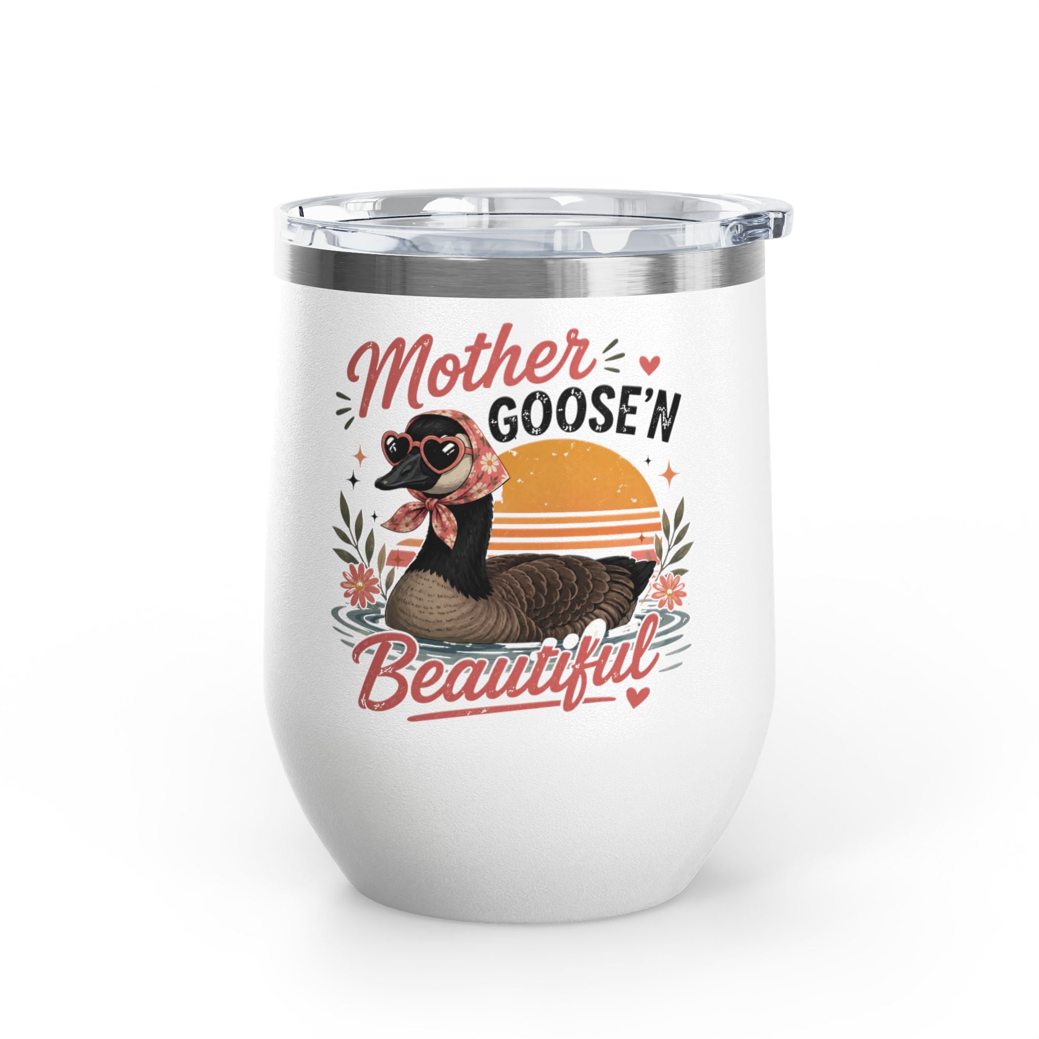 "Mother Goose'n Beautiful" Floral Canada Goose Tumbler, 12oz