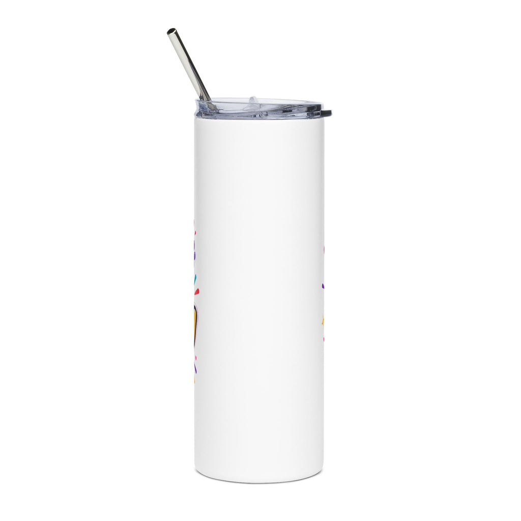 20oz Stainless Tumbler — "Purr-fectly Cute" Calico Kitten Travel Cup