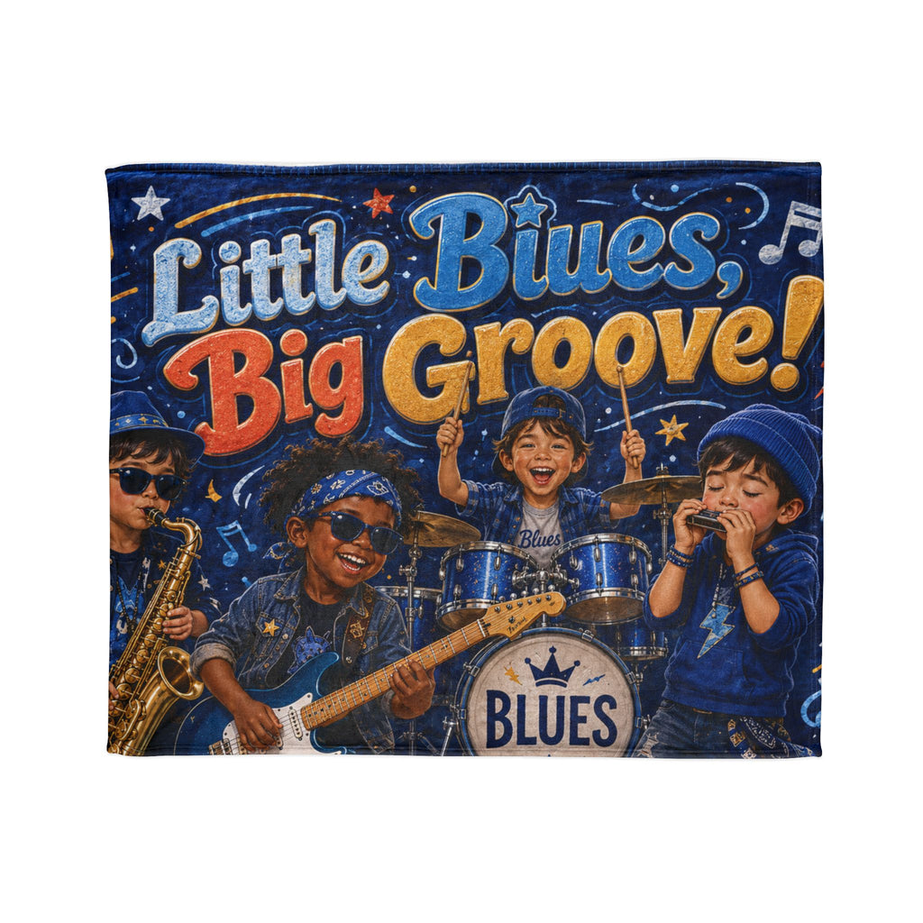 Blanket — "Little Blues, Big Groove!" Kids Blues Band Soft Polyester Blanket