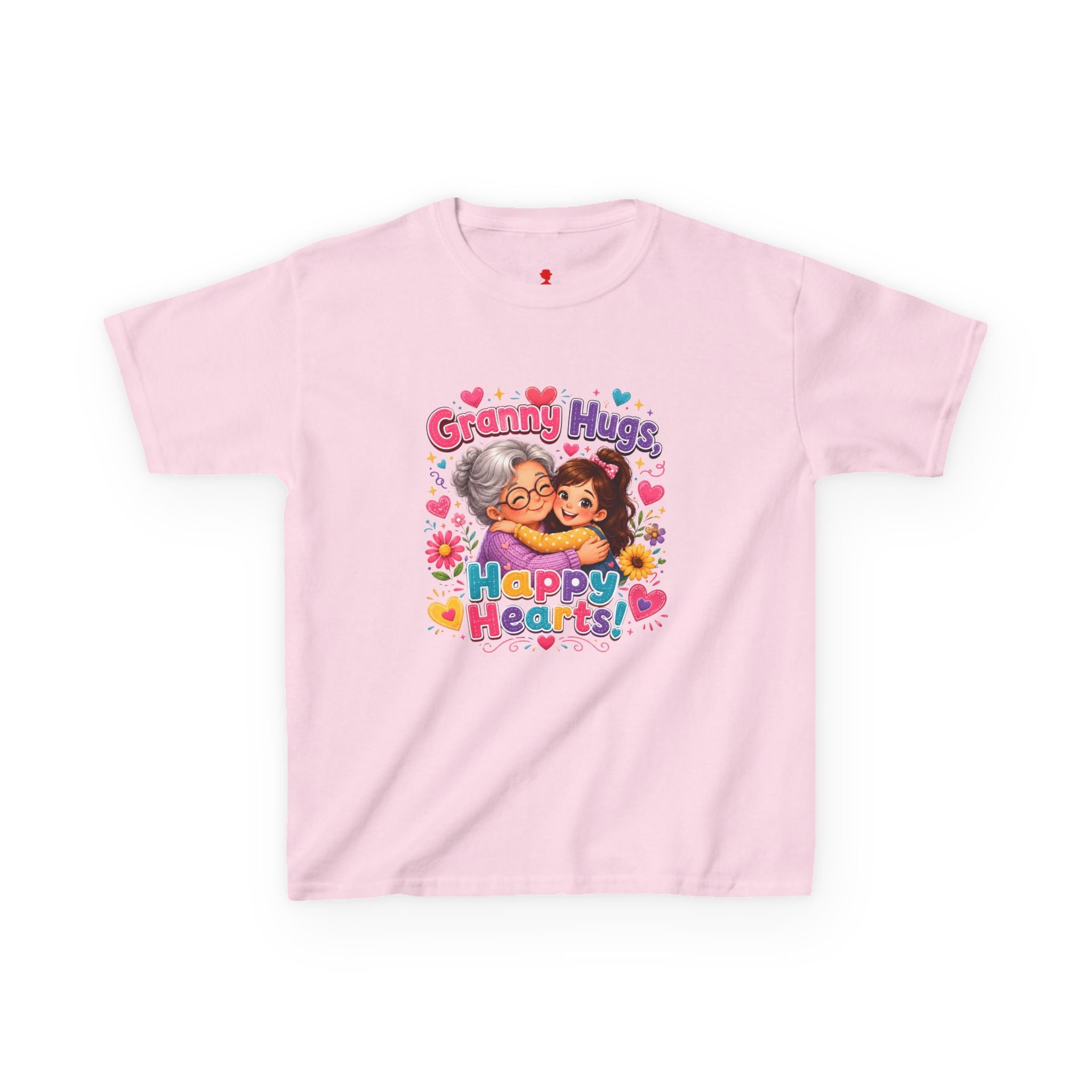 Granny Hugs Happy Hearts Tee | Grandma Grandchild Cute Illustration