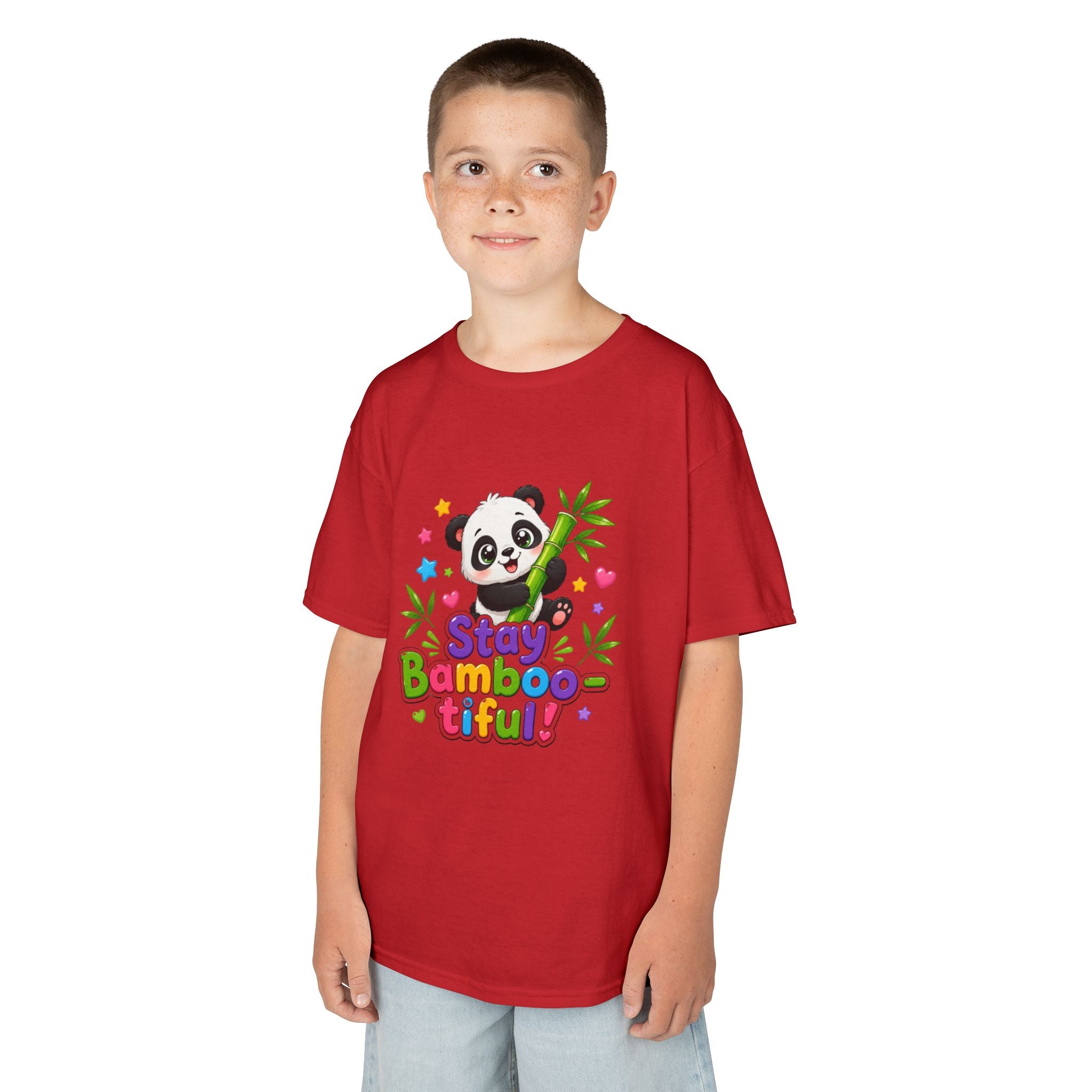 Kids Panda 'Stay Bambootiful!' T-Shirt — Cute Bamboo Forest Tee for Boys & Girls