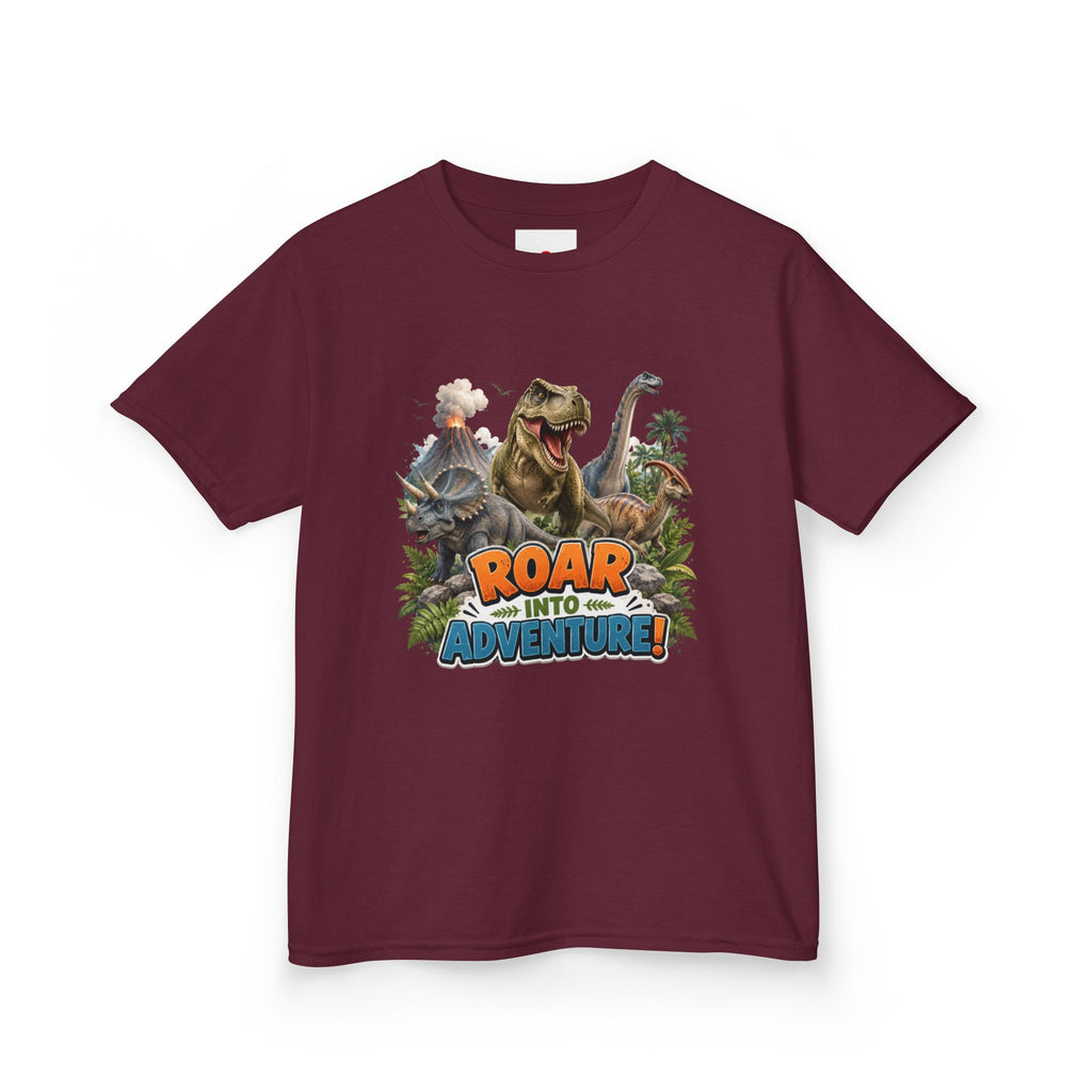 Kids Dinosaur Tee - "Roar Into Adventure" Graphic Shirt for Boys & Girls