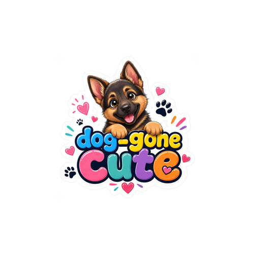 Dog-Gone Cute German Shepherd Sticker — Kiss-Cut Vinyl Decal for Laptops, Cars & Water Bottles