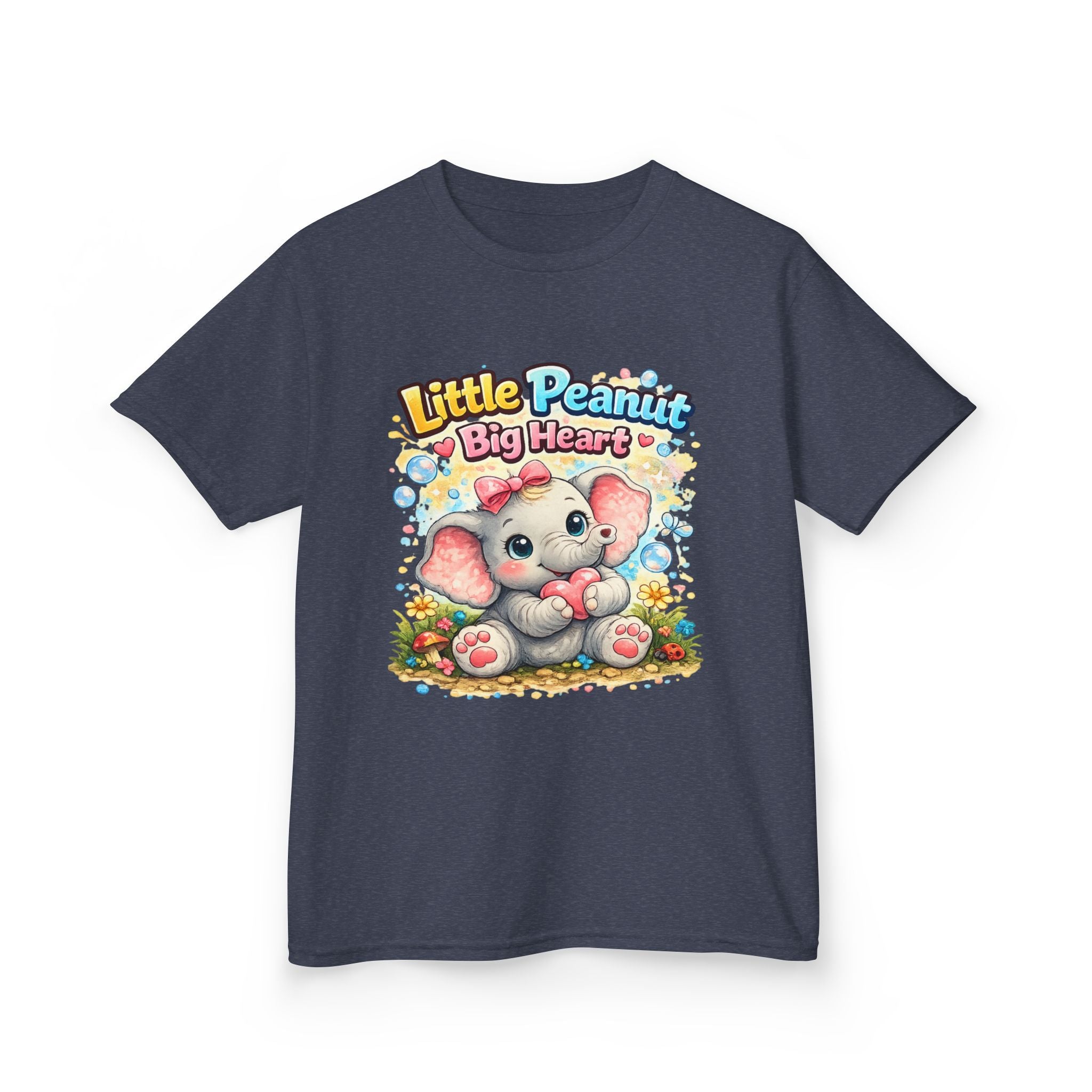 Kids Tee — "Little Peanut Big Heart" Cute Baby Elephant Shirt for Toddlers