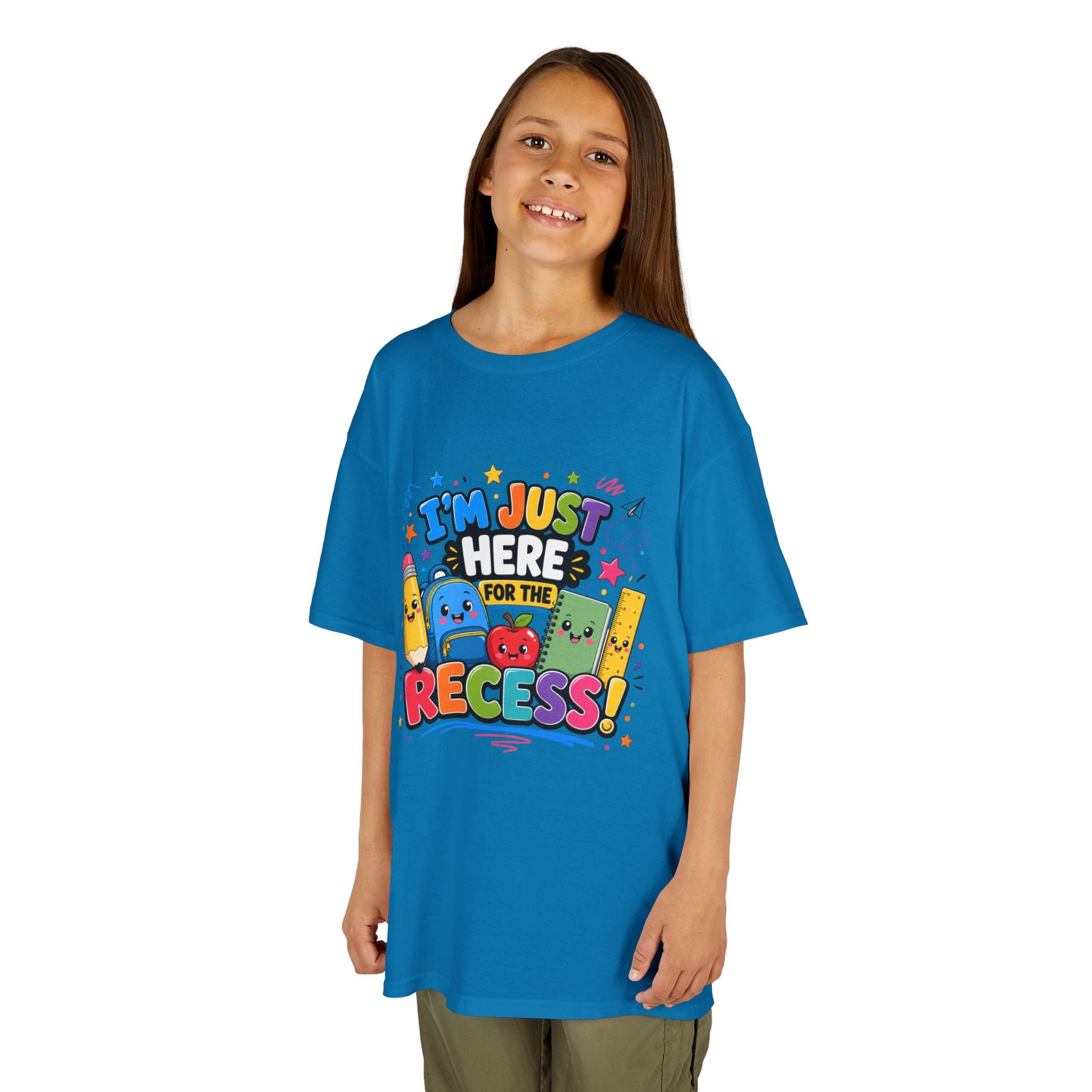 I'm Just Here for Recess Kids T-Shirt | Playful School Graphic Tee